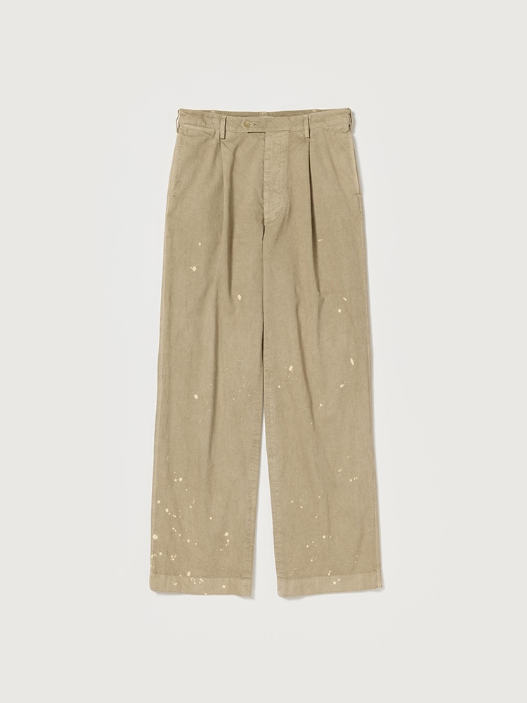 GARMENT-DYED FINX LIGHT CHINO ONE-TUCK WIDE PANTS - AURALEE