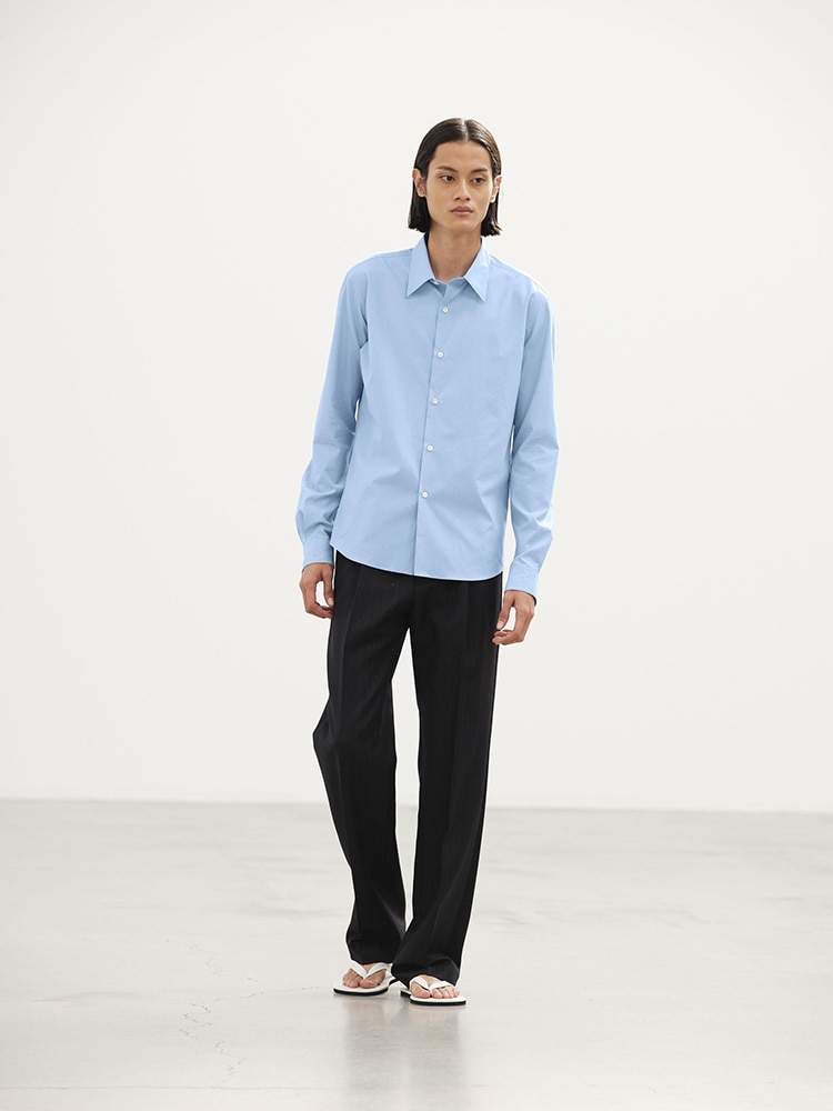 WASHED FINX TWILL SLIM SHIRT - AURALEE Official Website