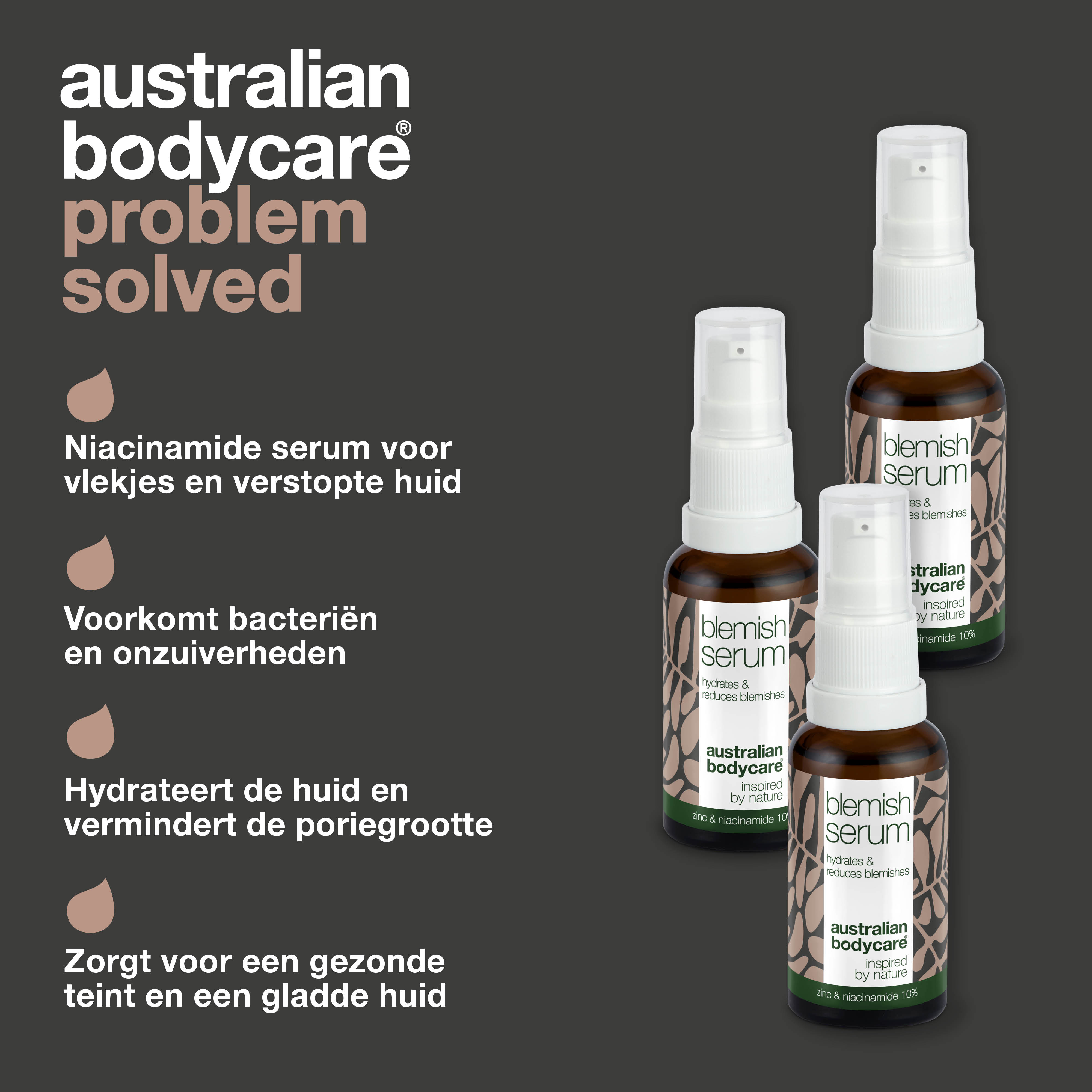 3x Niacinamide 10% serum voor een onzuivere huid met Tea Tree Olie