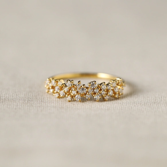 K18・プラチナ〉sparkleメレダイヤモンドリング スパークルリング