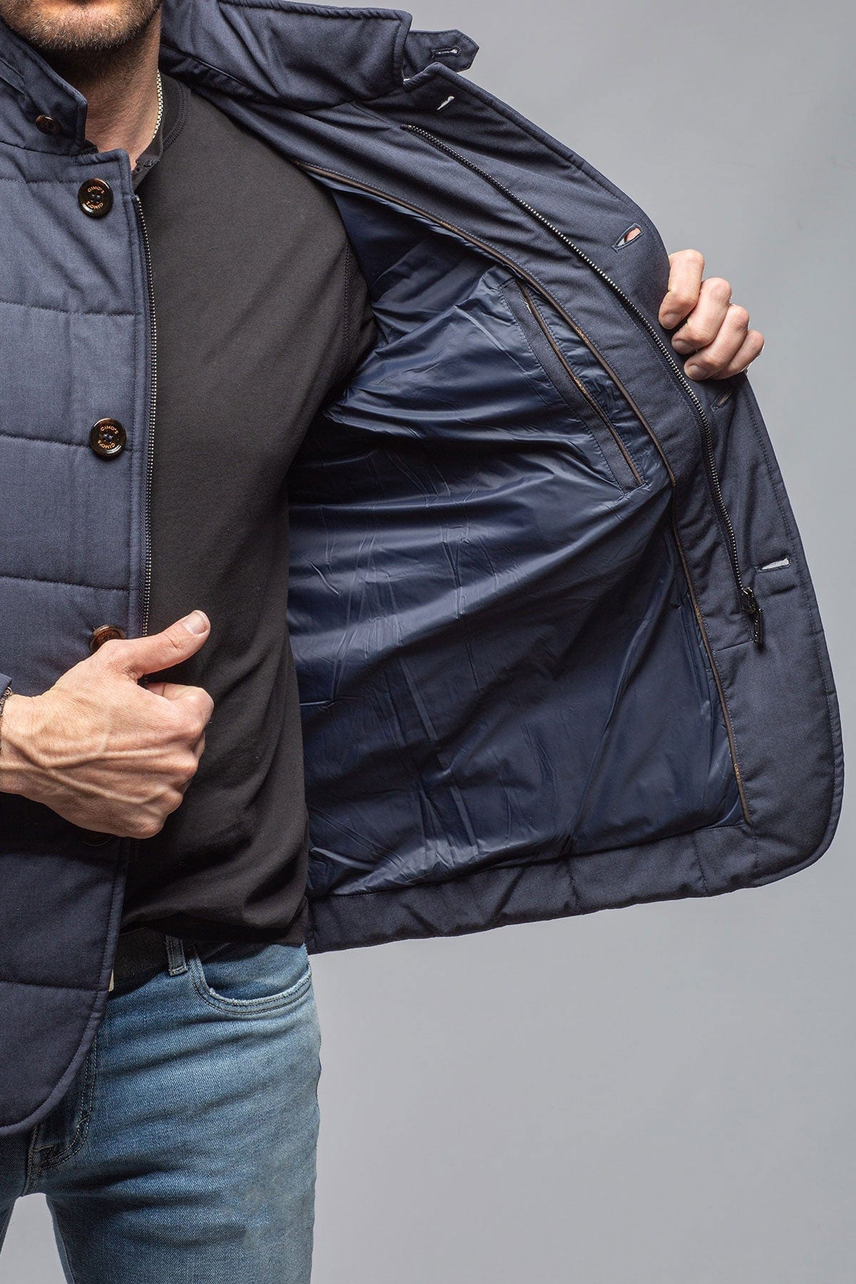 Gimo's Lexington Quilted Jacket In Navy | Axel's of Vail