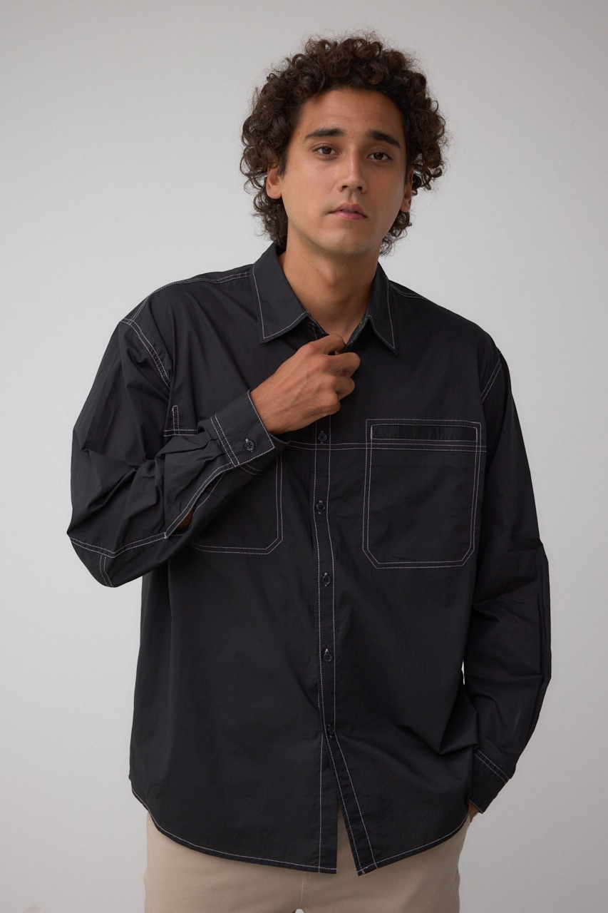 配色ステッチ長袖シャツ｜MEN｜251IAT30-1921｜AZUL BY MOUSSY