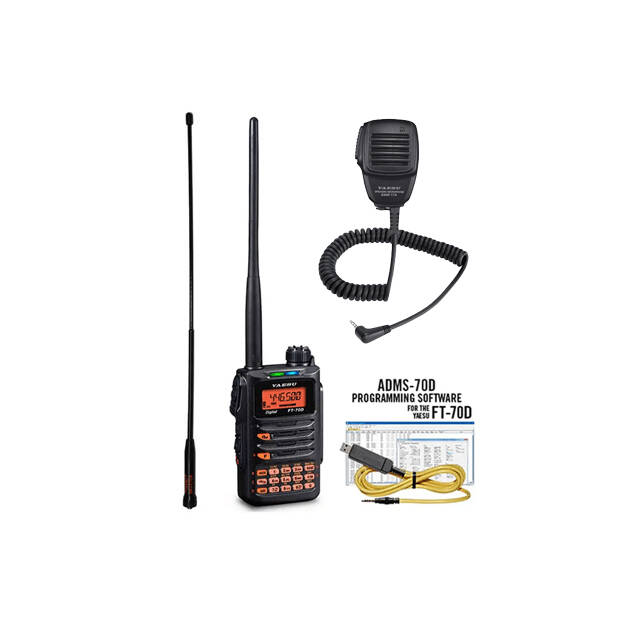 Yaesu FT-70D Bundle with ADMS-70D Software, SSM-17A Speaker Mic