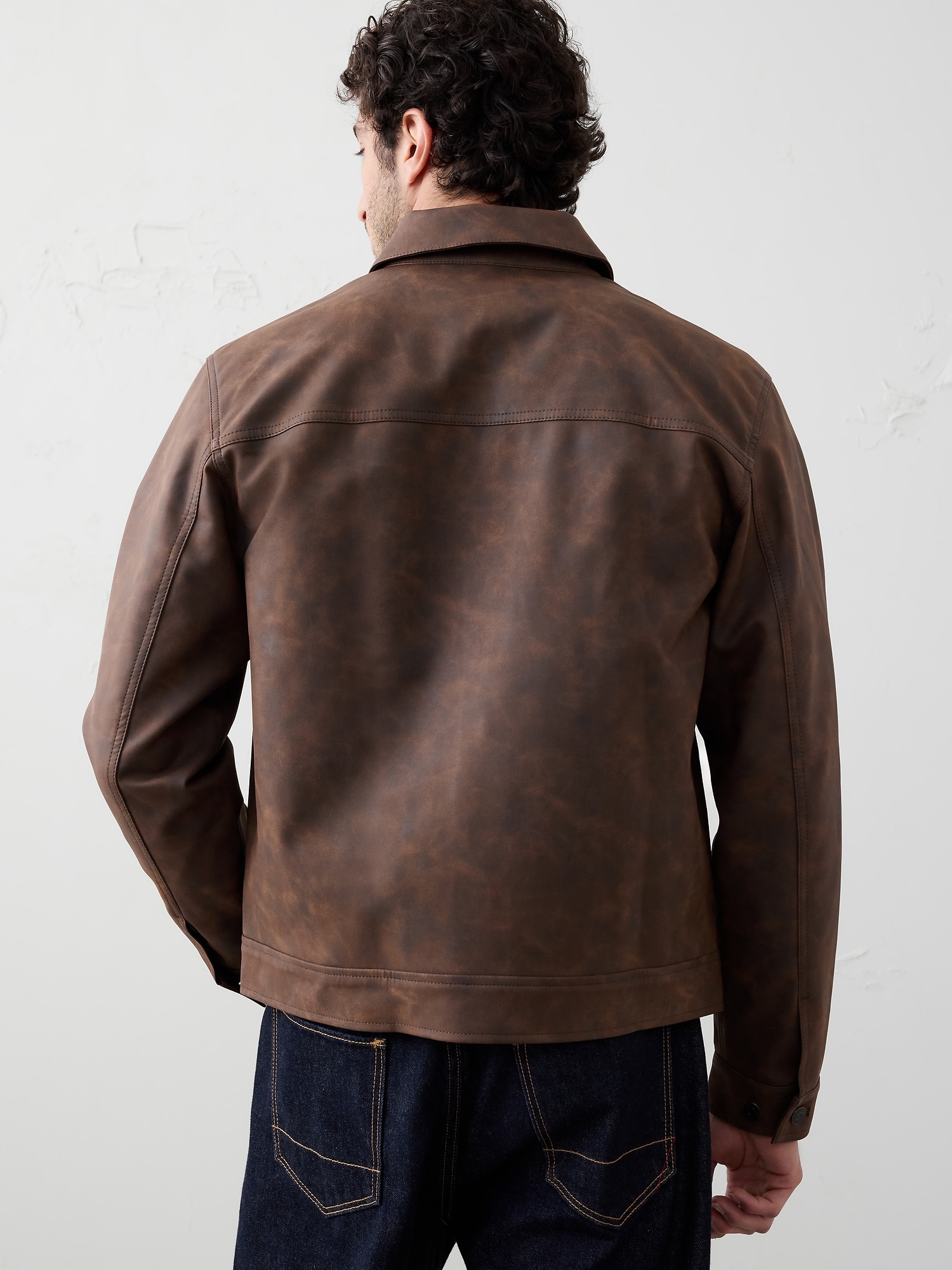 Vegan Leather Trucker Jacket | Banana Republic Factory