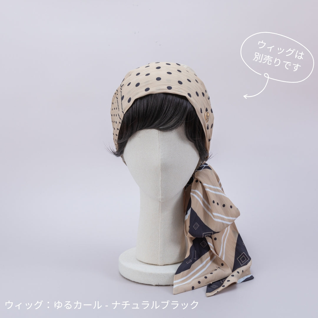 SCARF HAT (M) / Dot Border - Beige – BAREN（バレン）
