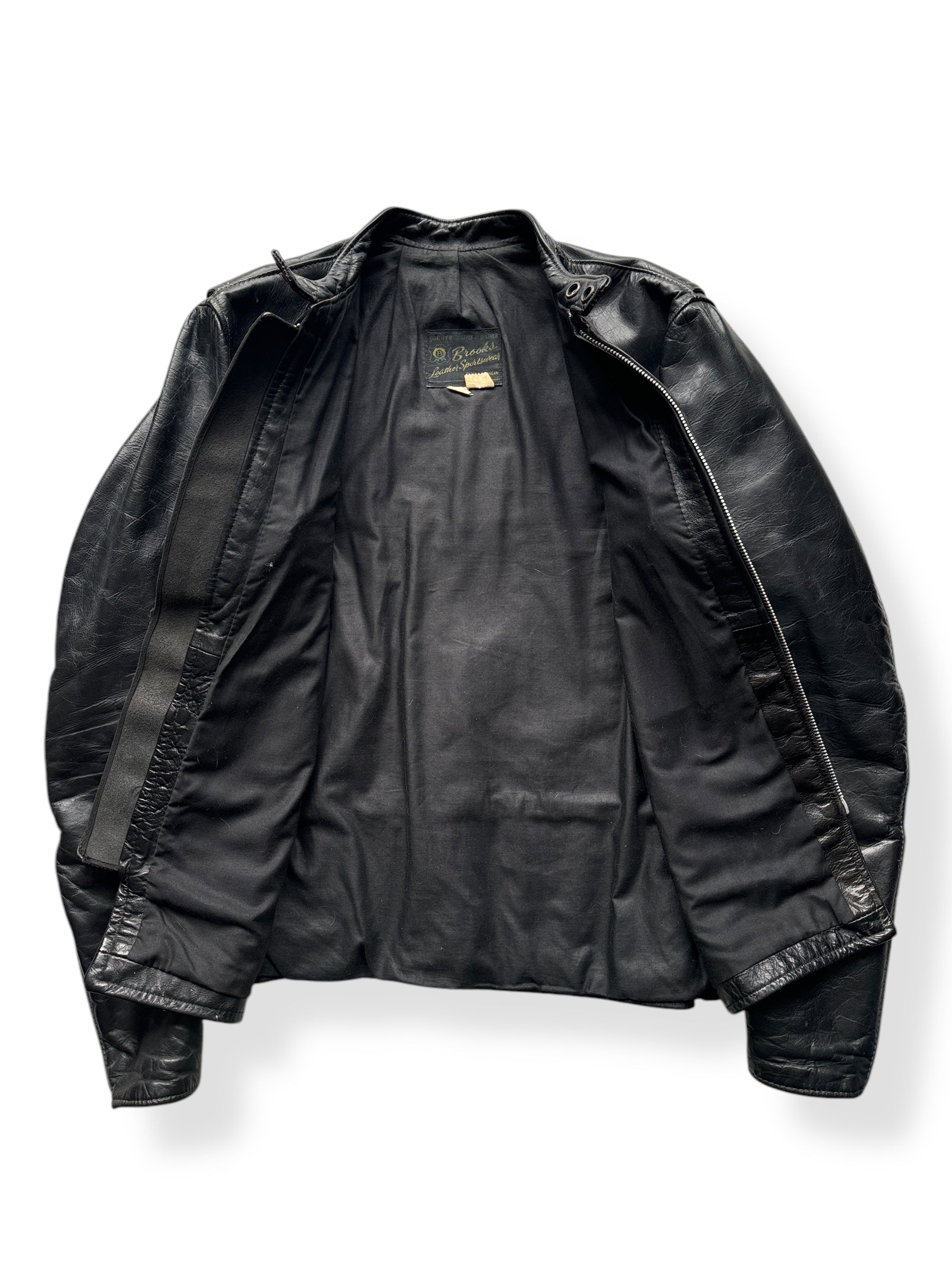 Vintage Brooks Leather Moto Leather Jacket SZ 42 – The Barn Owl