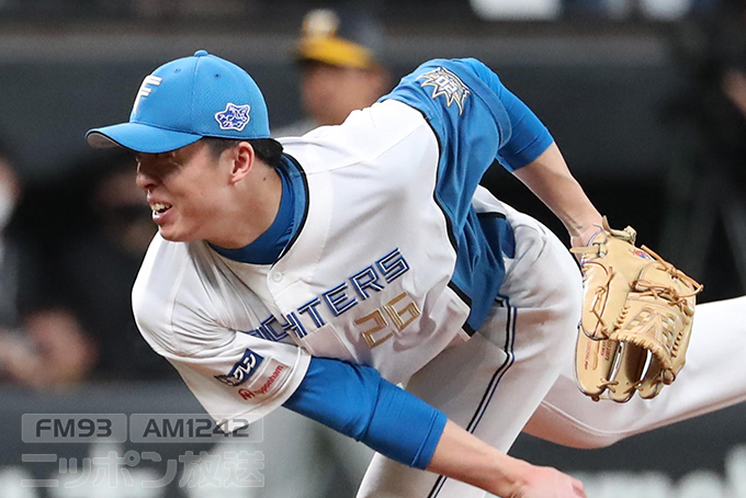 初オールスターでバースデー登板 日本ハム・田中正義が笑顔で投球する