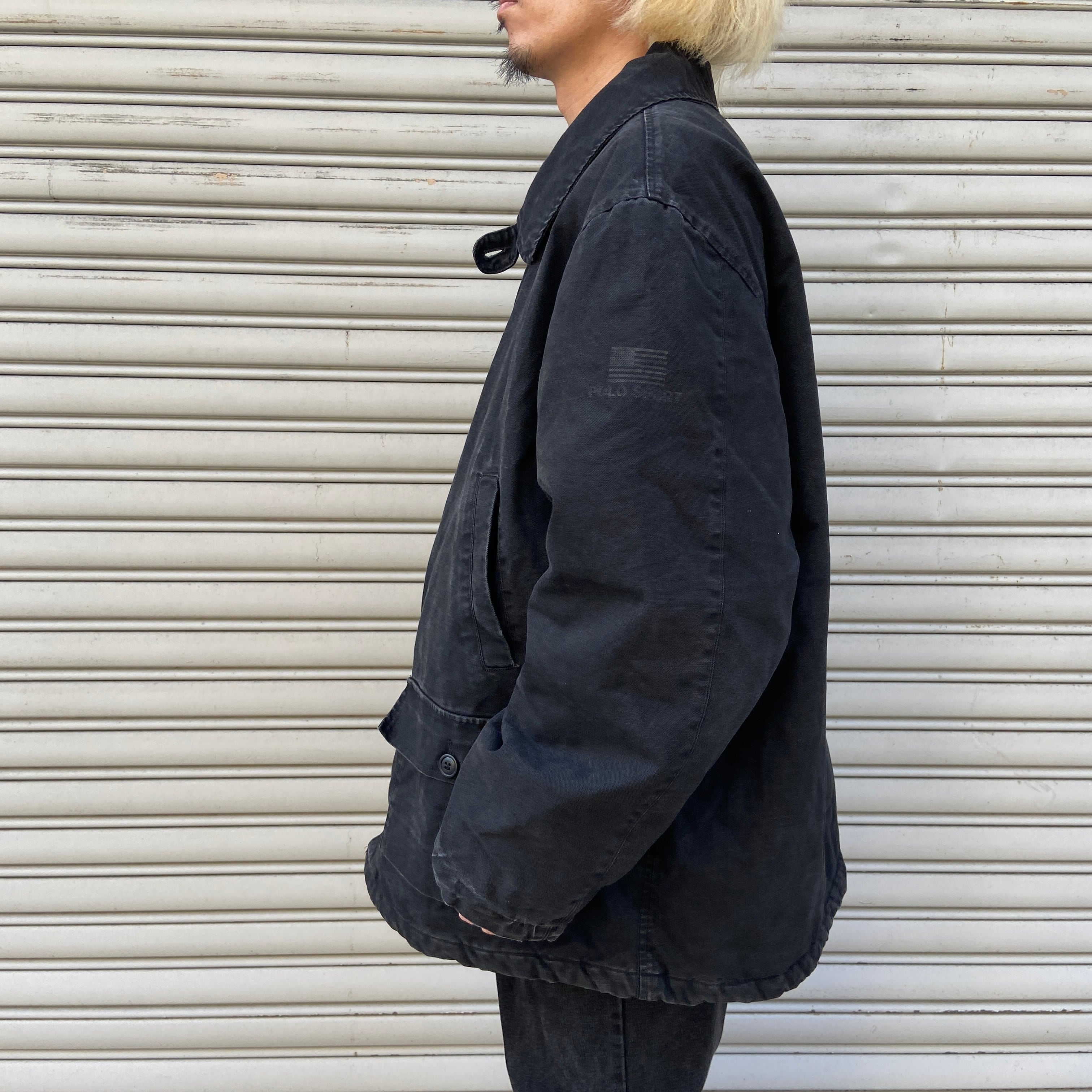 90s USA製 ポロスポーツ ダック地ハンティングジャケット ブラック XL