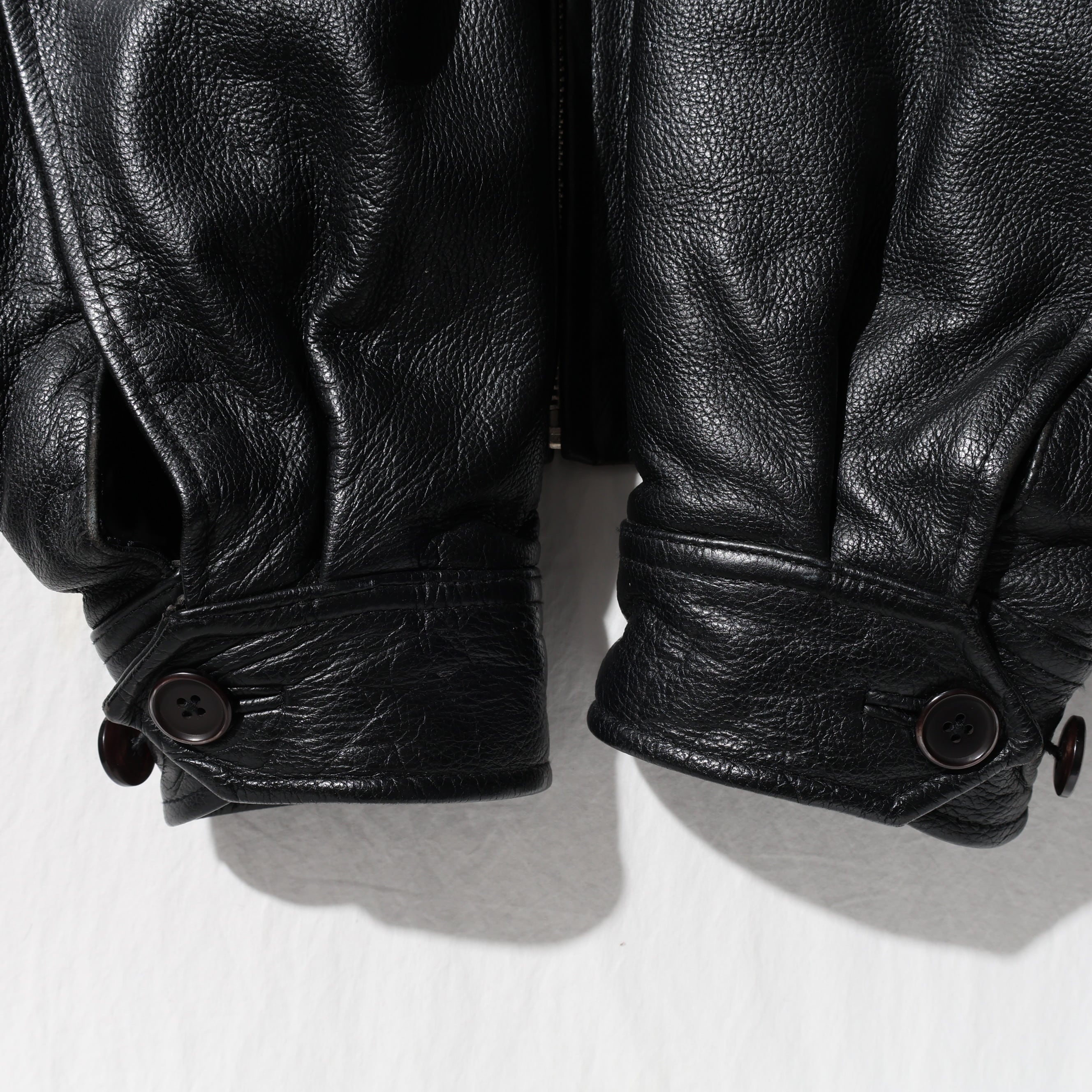 極美品 L アルミジップ 牛革 OLD GAP レザージャケット ブラック