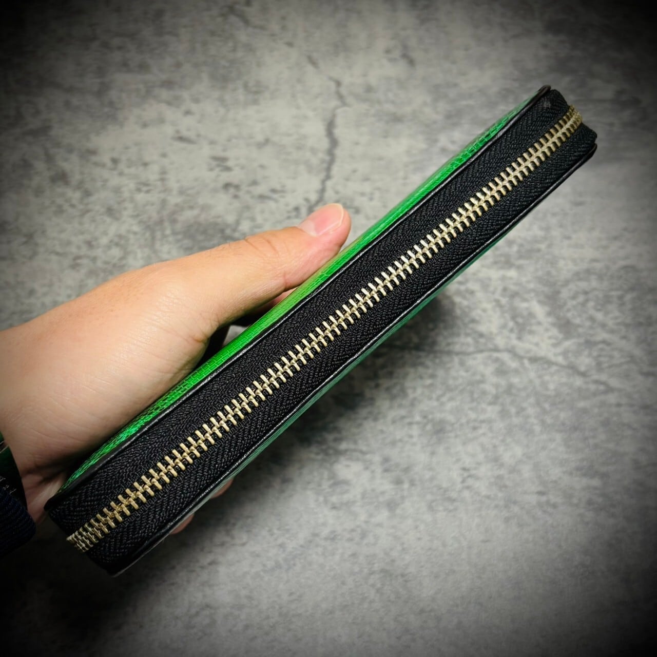 リザード 長財布 シャイニング加工 大容量 カード15枚 トカゲ メンズ