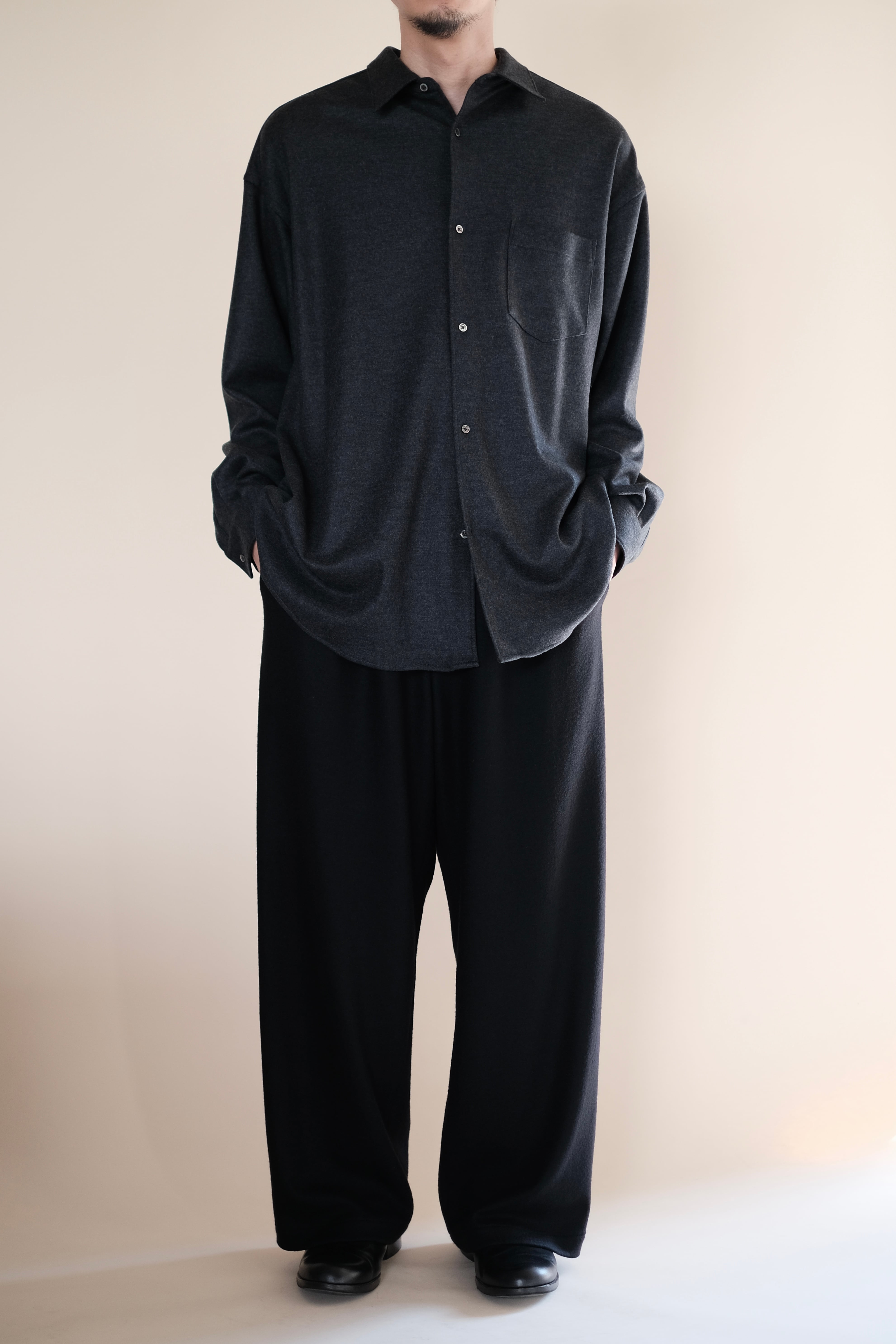 Graphpaper / Wool Smooth Flannel Oversized Regular Collar Shirt