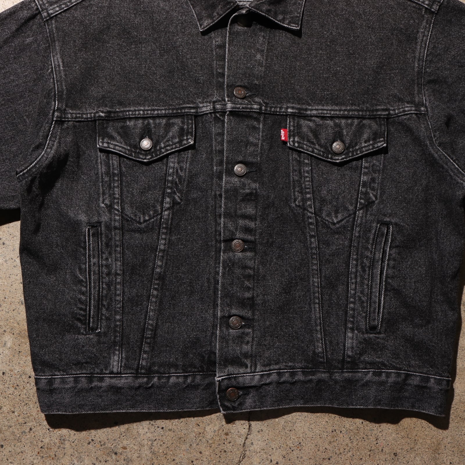 美品 L 先染め 70507 USA Levi's ブラックデニムジャケット 黒