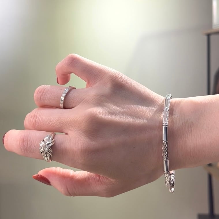 TIFFANY&CO.】1952 レア German Zig Zagブレスレット 18.5cm／シルバー