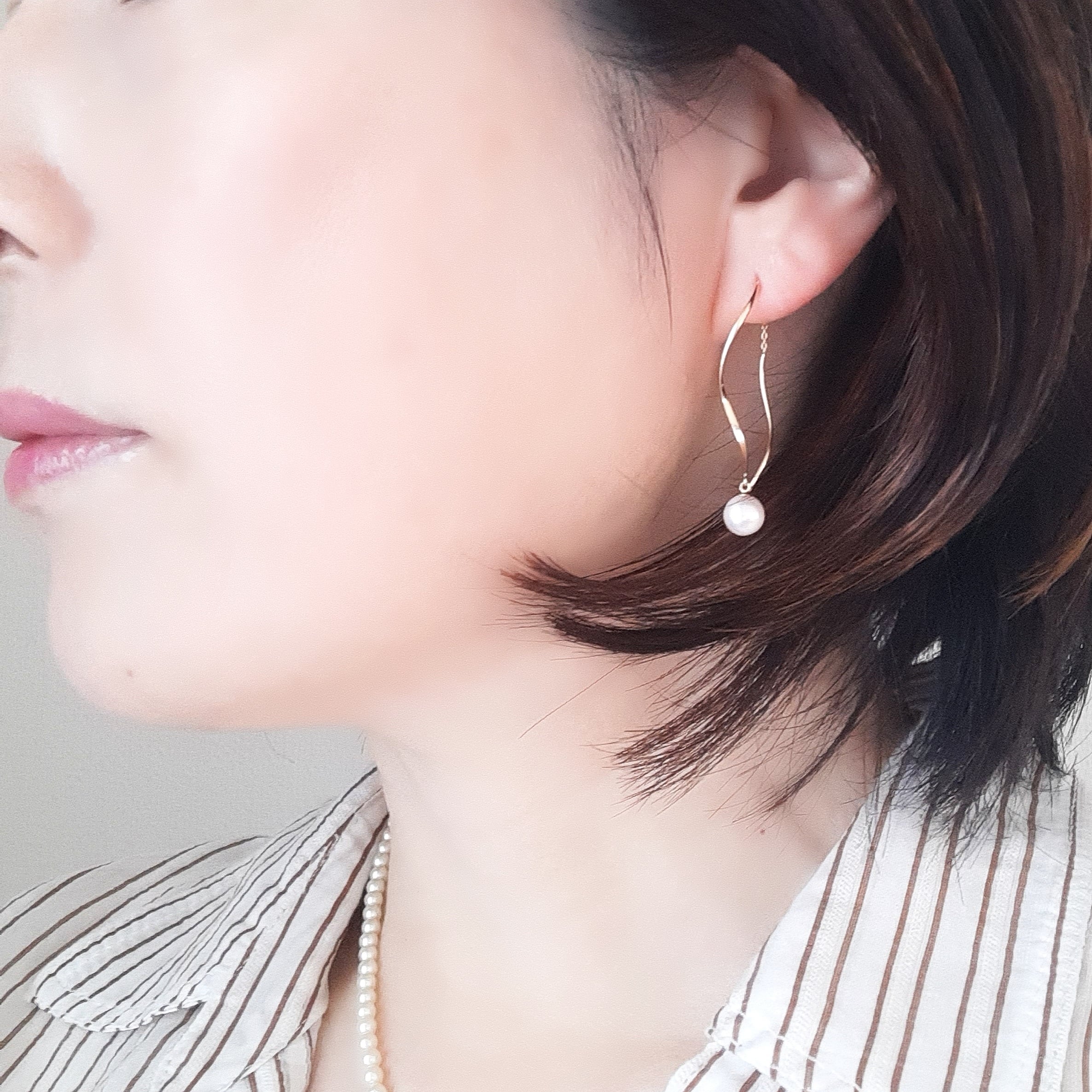 K18 アメリカンピアス あこや真珠 パール ピアス | MAJOIE PEARL