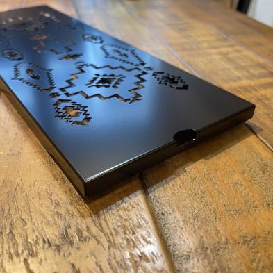 キルギス民族模様柄 IGT規格ハーフユニット天板 黒塗装 2枚セット