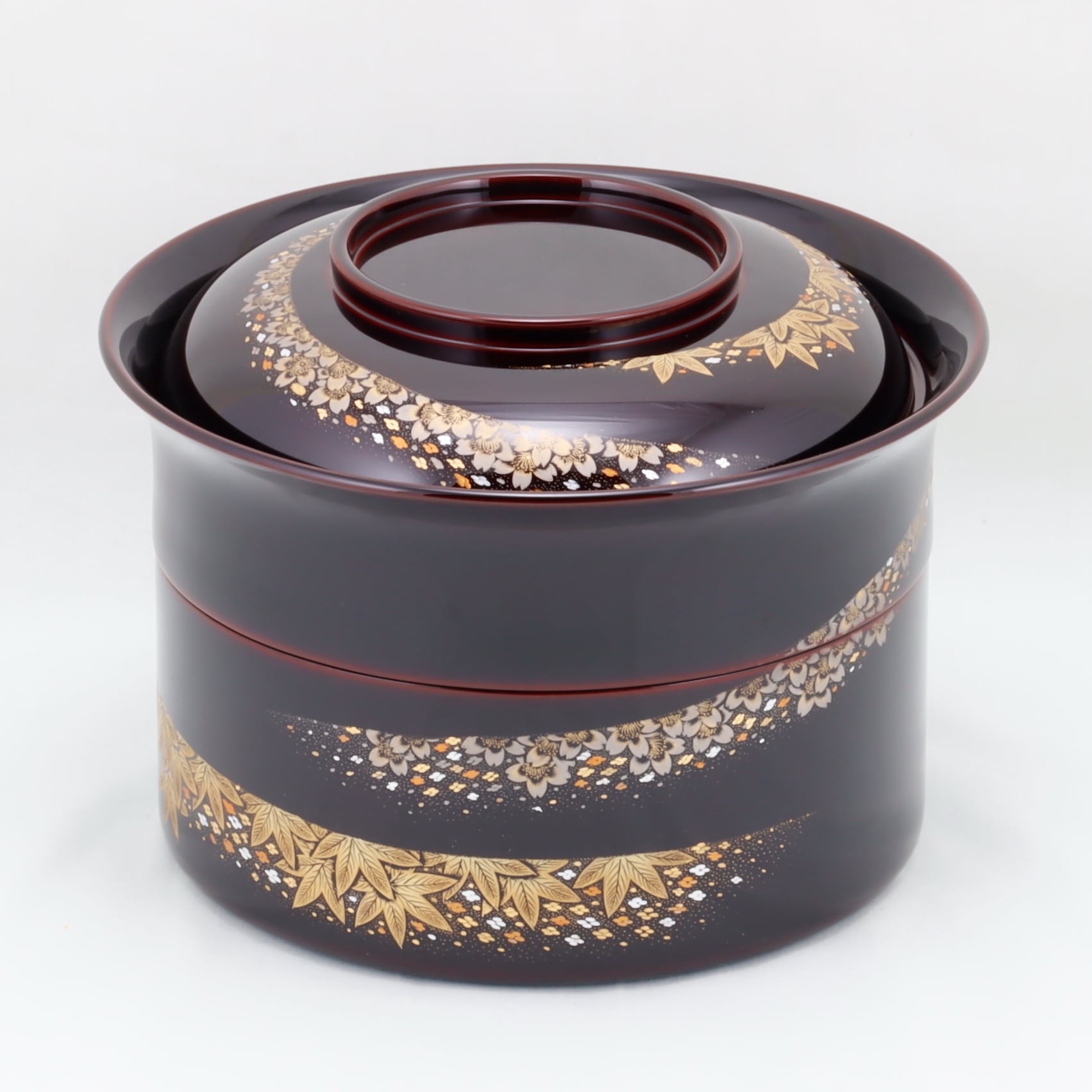 7-1 輪島塗 三段重／溜塗／紅白梅蒔絵 | 輪島塗 加藤漆器店 公式