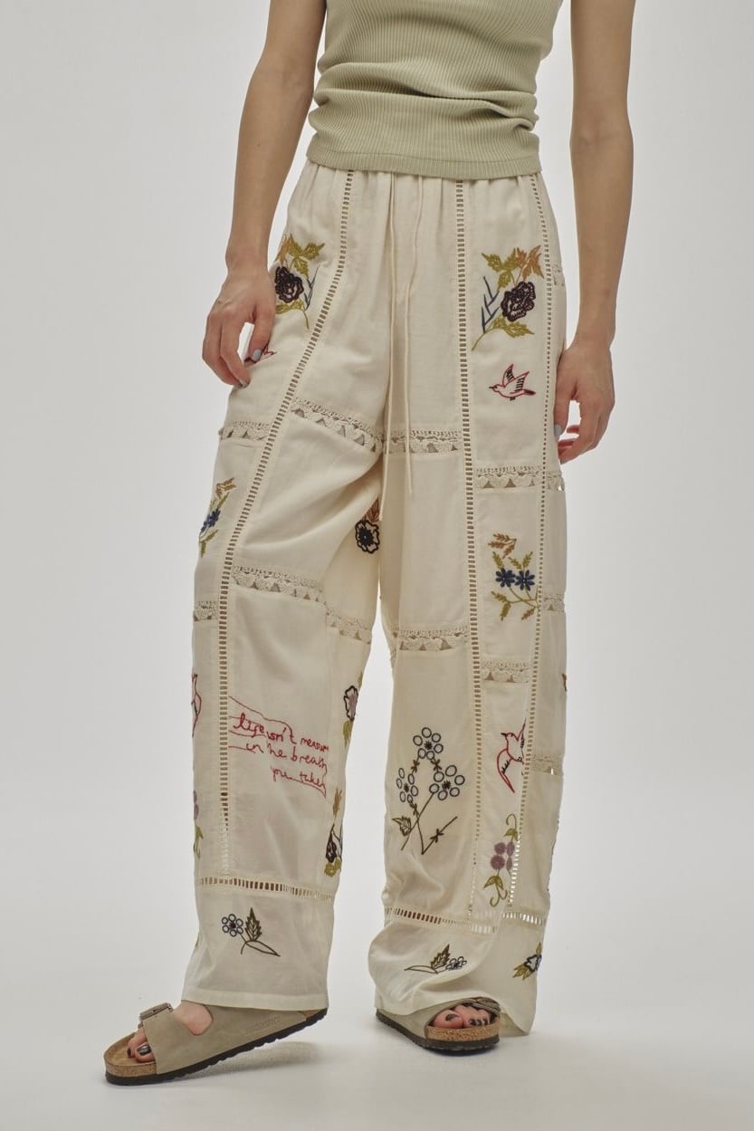 TODAYFUL Embroidery Patchwork Trousers エンブロイダリーパッチ