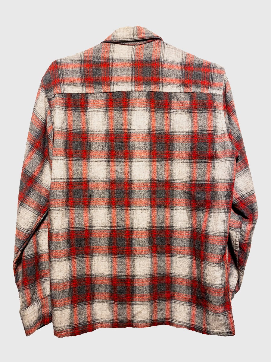 50s 60s /vintage/ビンテージ/national/wool/チェック.シャツ/開襟