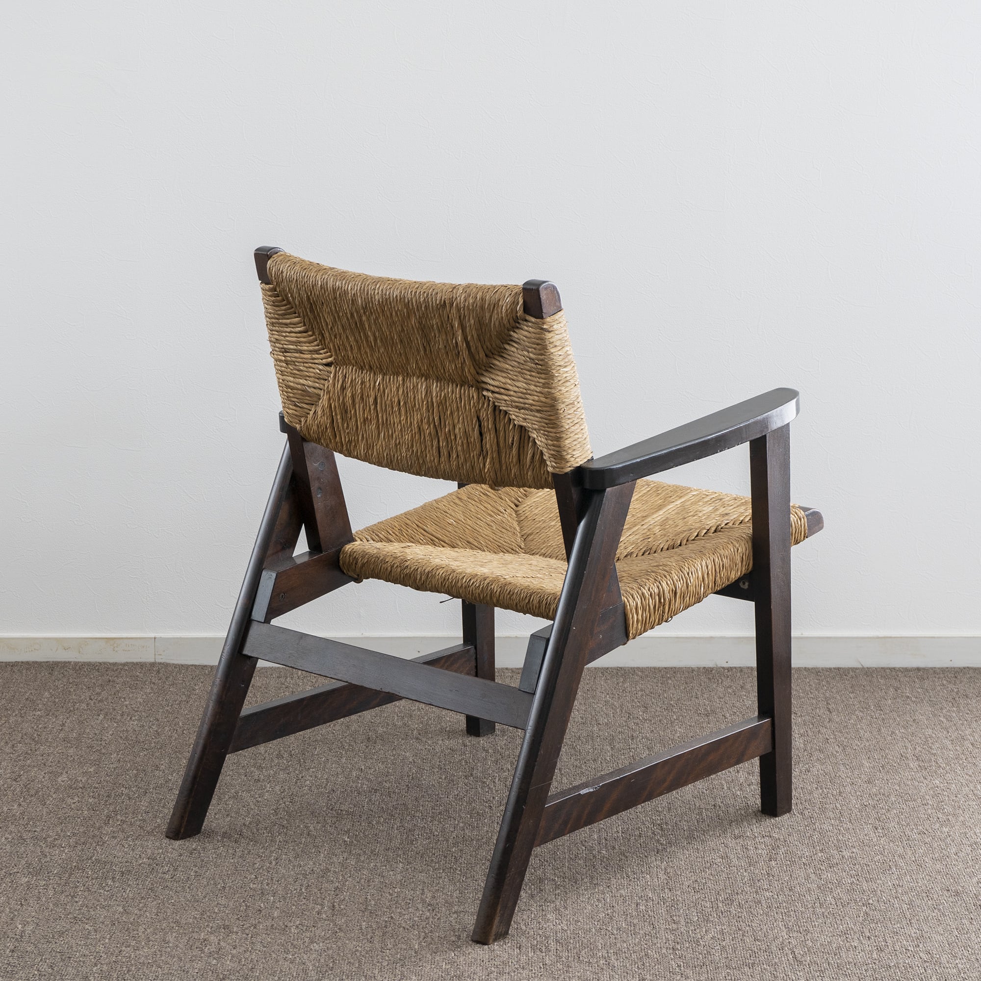 USED 松本民芸家具 アームチェア（ラッシ座）1人掛け 廃盤品01 | ROUND