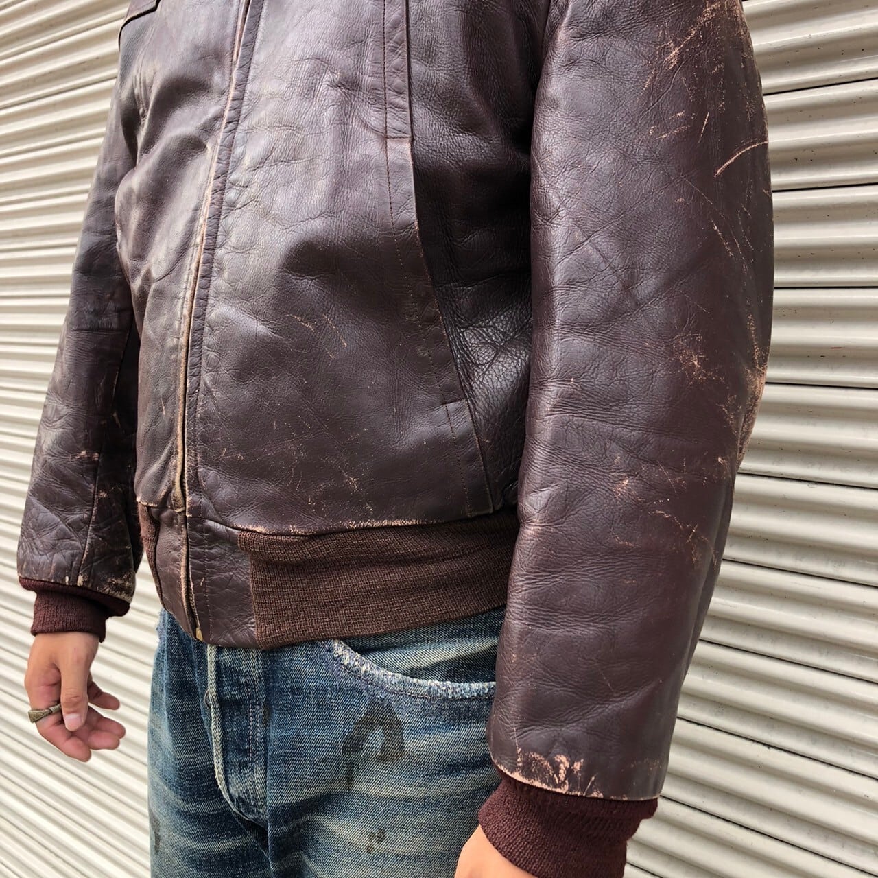 50s HERCULES 襟ボア ジャケット ヘラクレス レザー ステアハイド