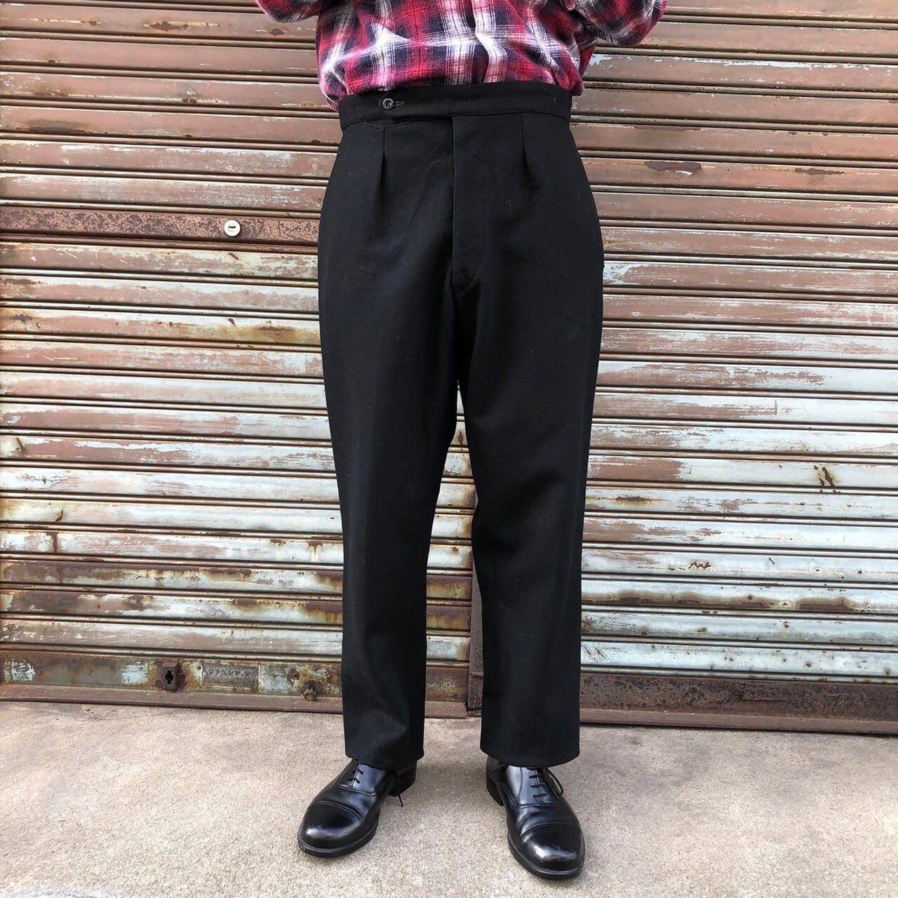 40s 50s Czecroslovakia ウール スラックス スライド バックルバック