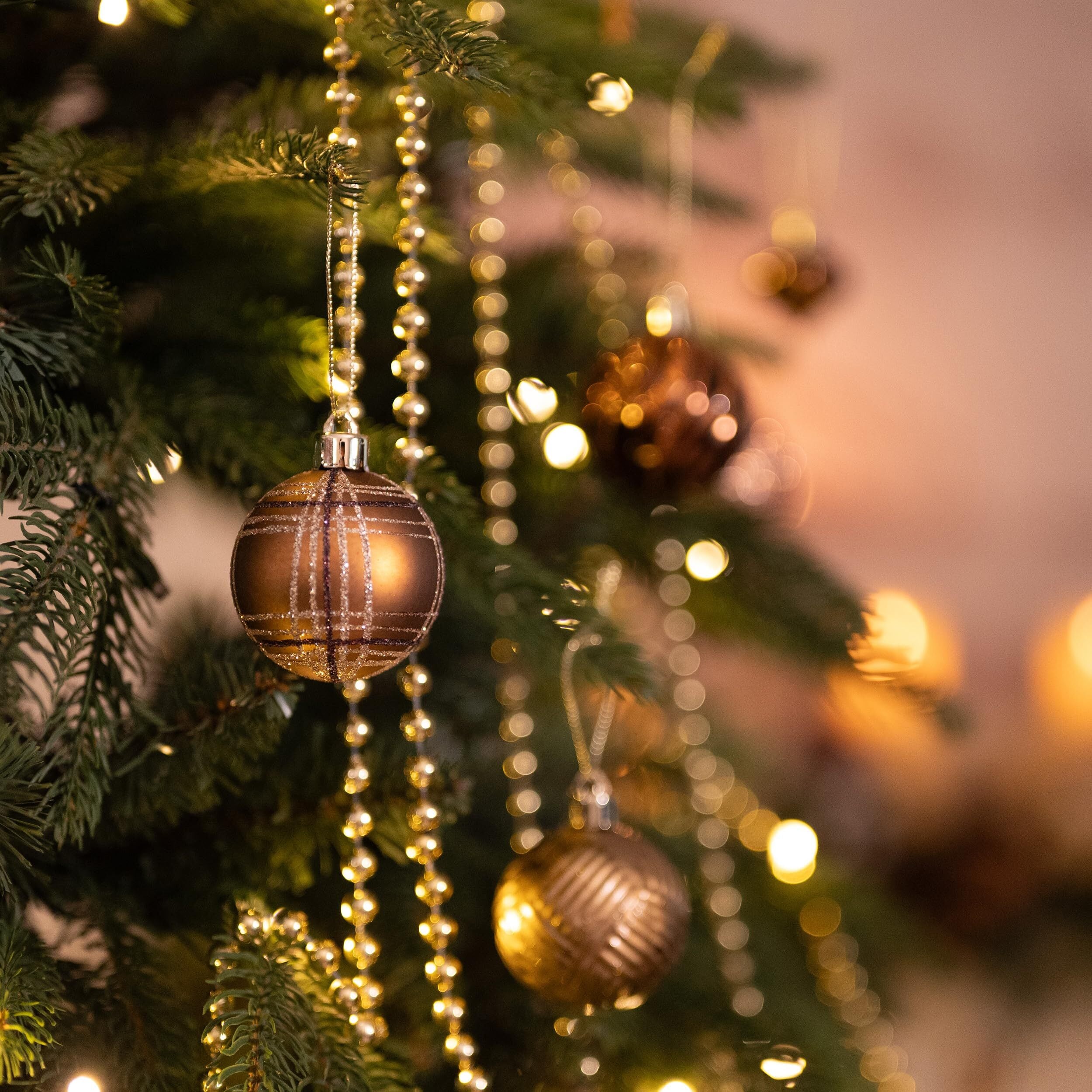 Valery Madelyn 北欧風 クリスマス ボール オーナメント ゴールド