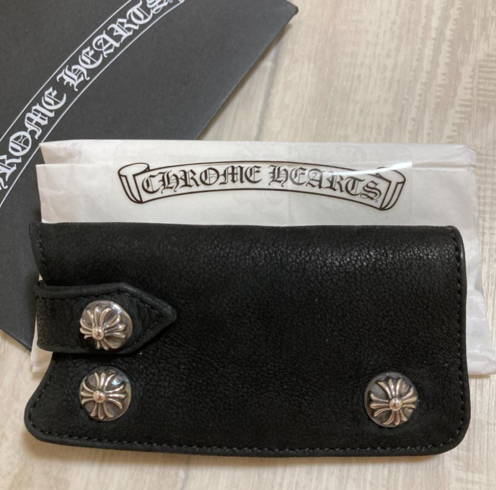 CHROME HEARTS クロムハーツ クロスボタン キーケース レザー