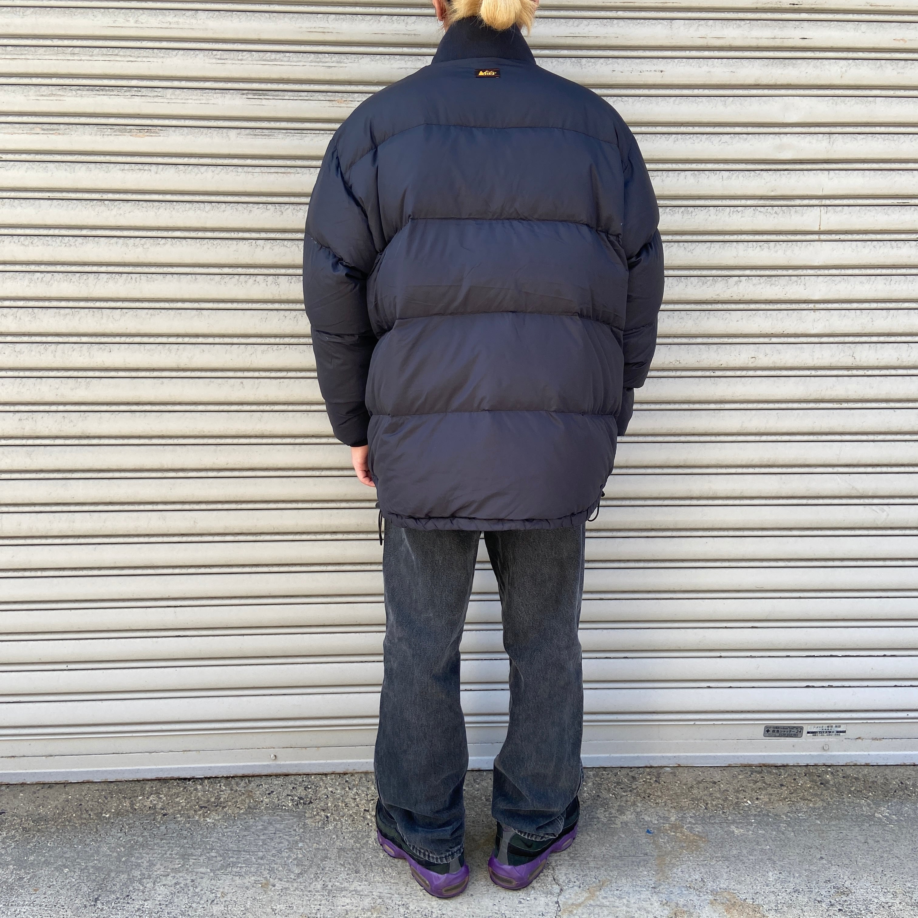 90s REI アールイーアイ レイ ダウンジャケット 黒タグ ブラック XL