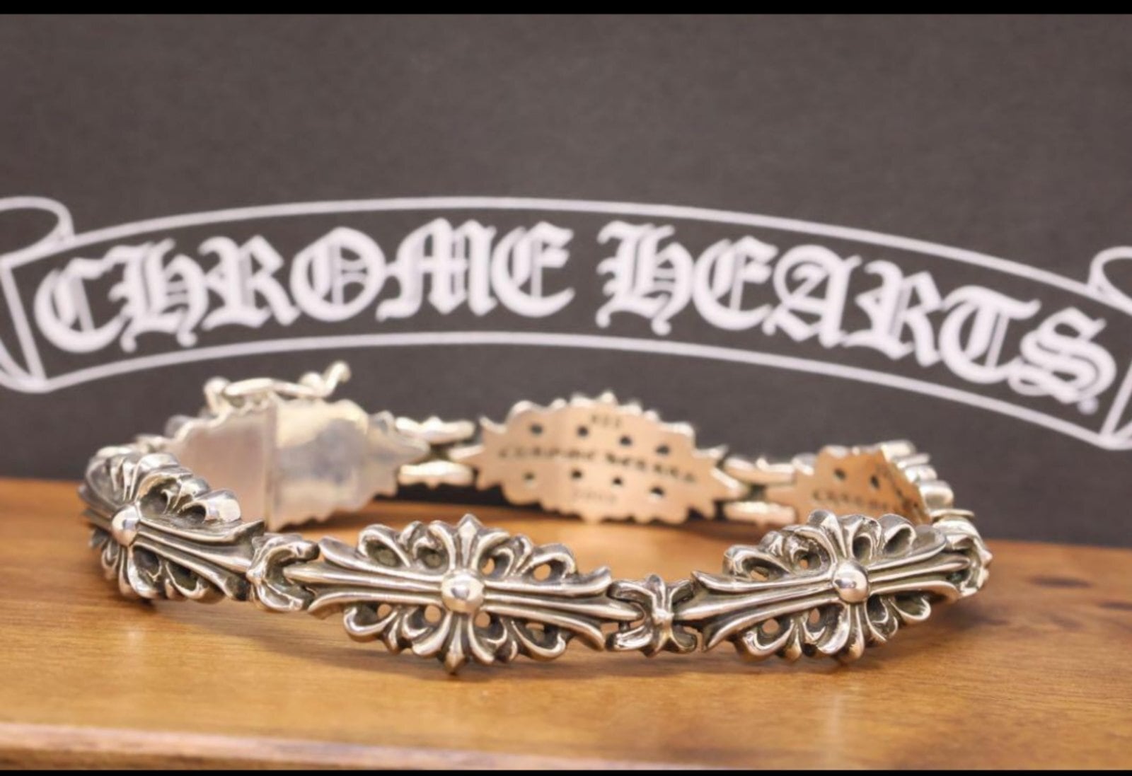 CHROME HEARTS クロムハーツ フローラルクロス リンク ブレスレット 5