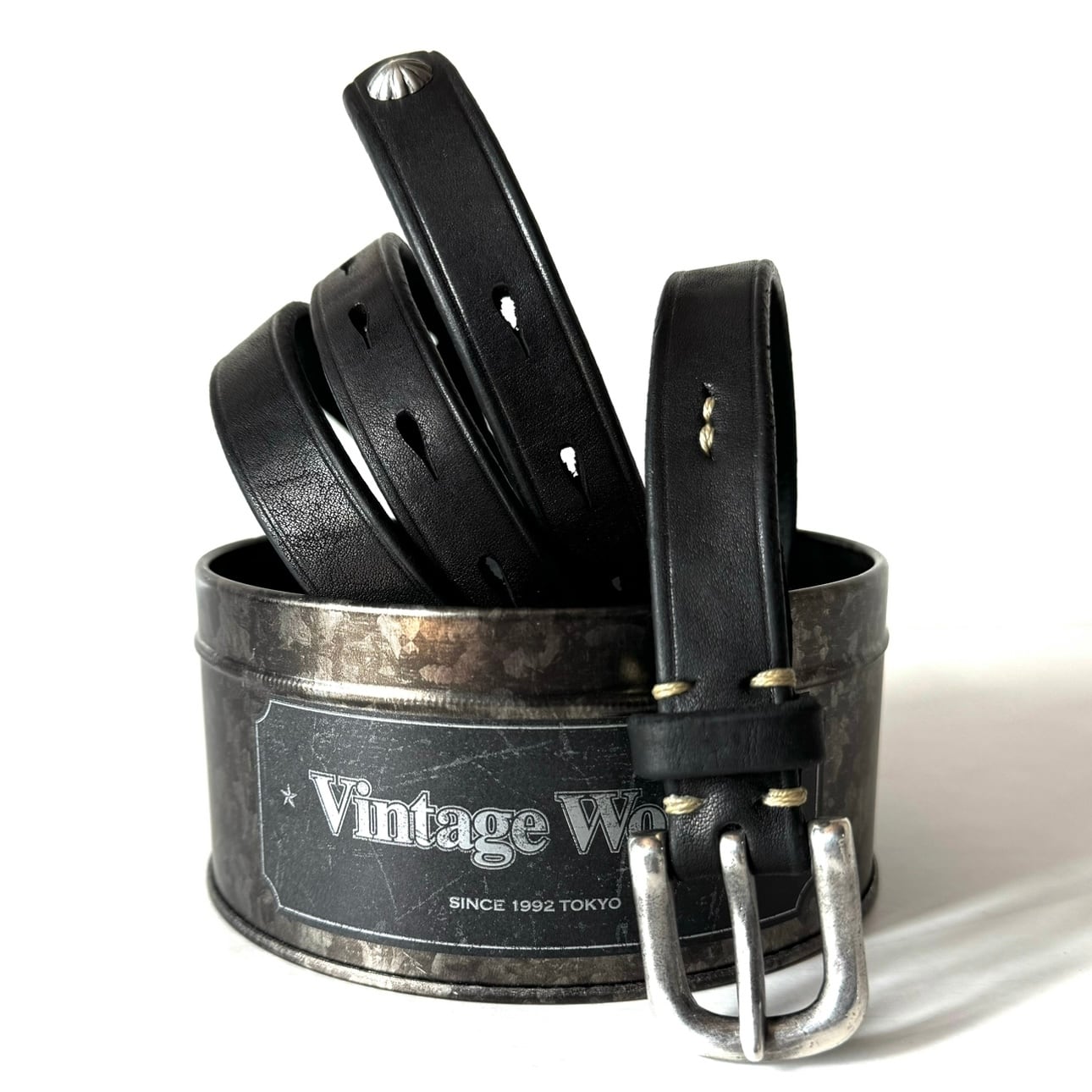 Vintage Works Leather belt DH5739 CH-4 FLANNEL（黒）サイズFREE