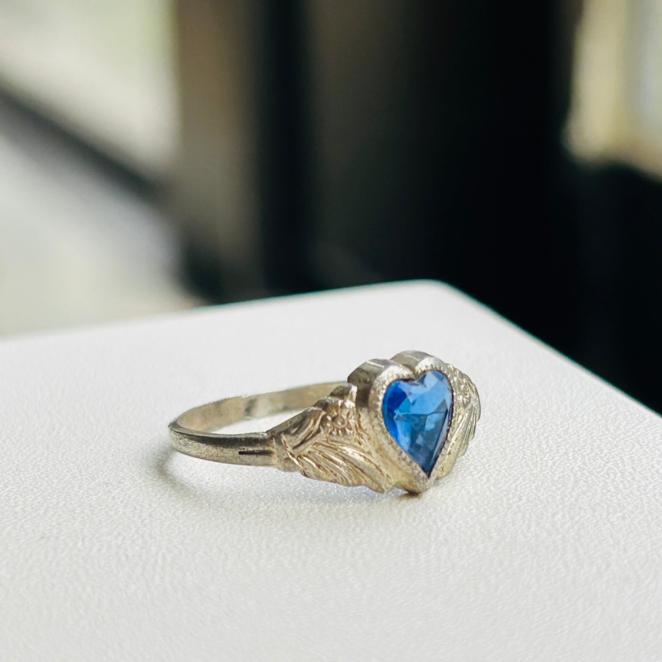 シルバー925 ブルーハートリング（10.5号） | Milo Antiques & Vintage