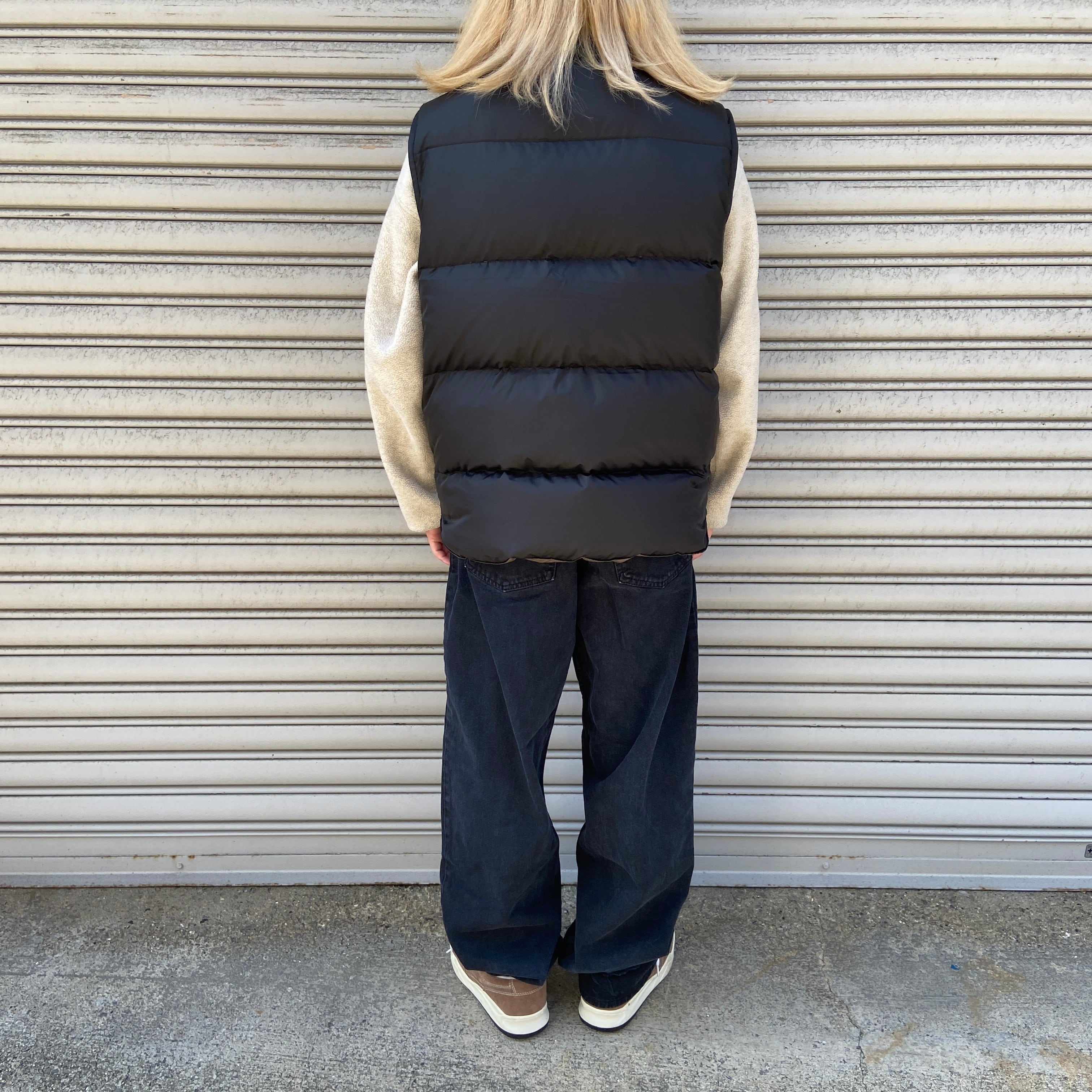 L.L.Bean リバーシブルグースダウンベスト ブラック カーキ M | 古着屋 Uan