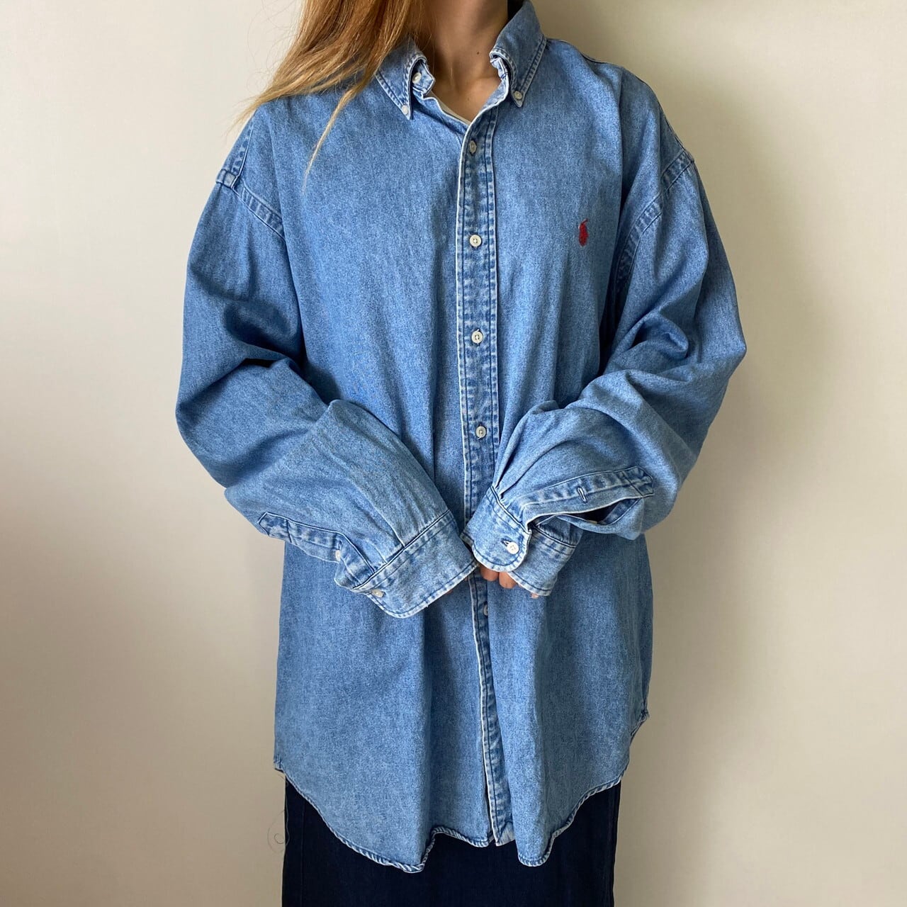 90年代 Ralph Lauren ラルフローレン BLAKE 長袖 ボタンダウンシャツ