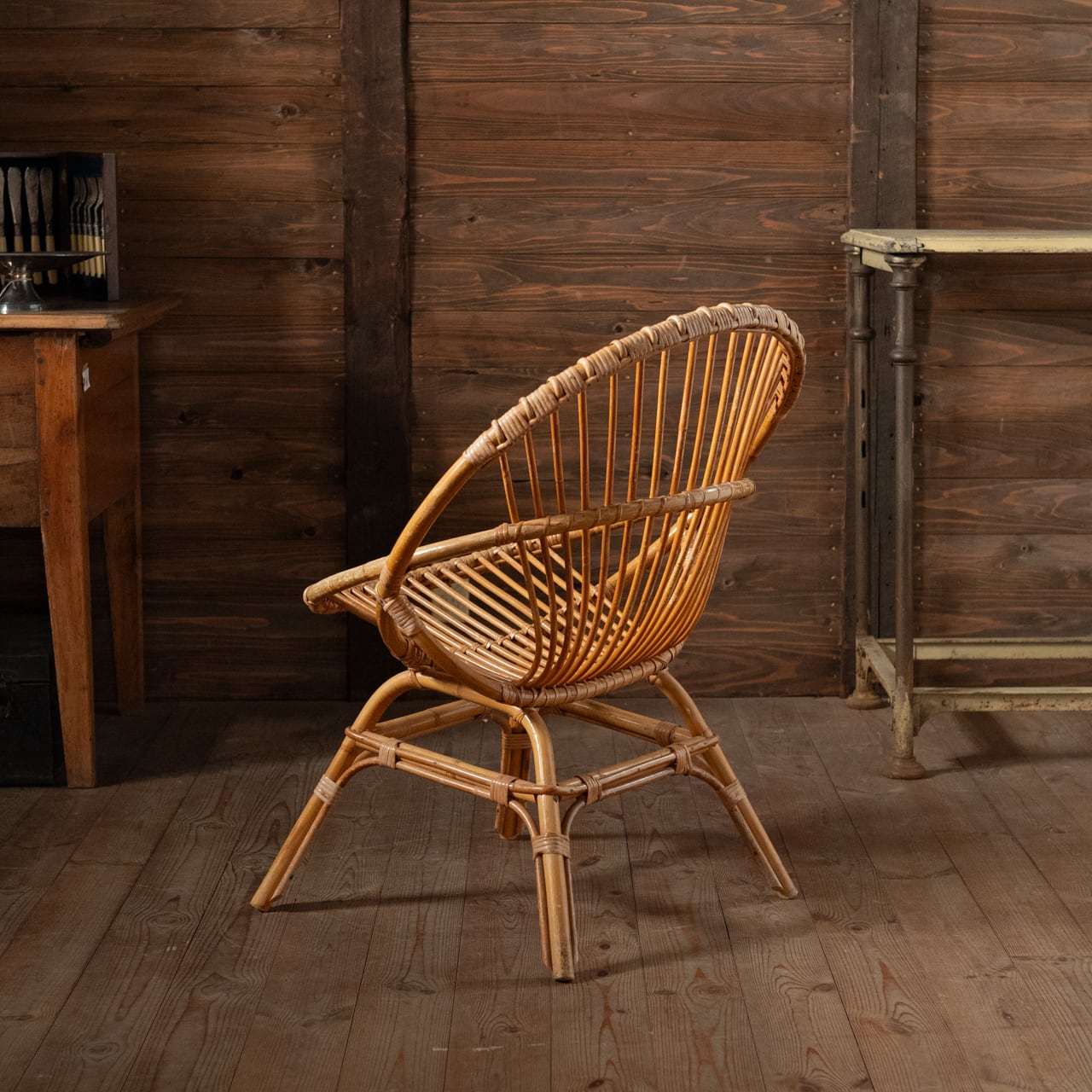 Rattan Chair / ラタン チェア〈椅子・ソファ・籐張り・店舗什器