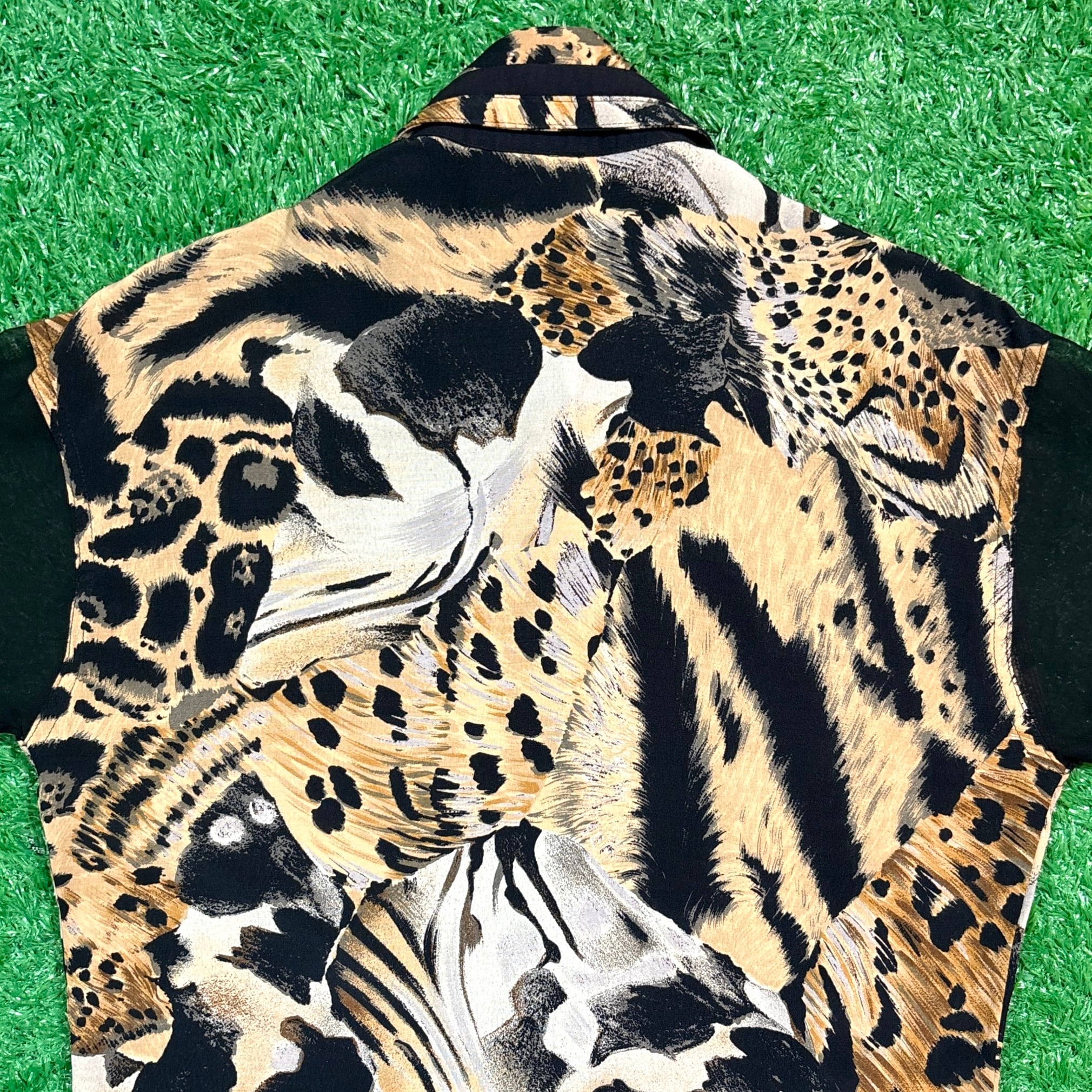 Lady's】 80s - 90s レオパード 総柄 デザイン シャツ / アメリカ製