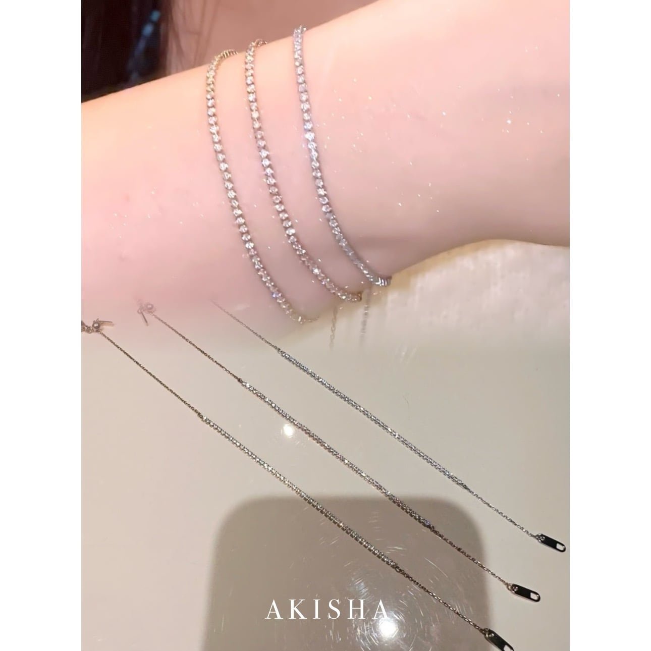 1.5mm Tennis Bracelet | AKISHA（アキーシャ）|金アレ対応/サビない