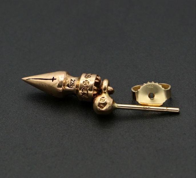CHROME HEARTS クロムハーツ 22K EARRING/PC SPIKE DROP スパイク