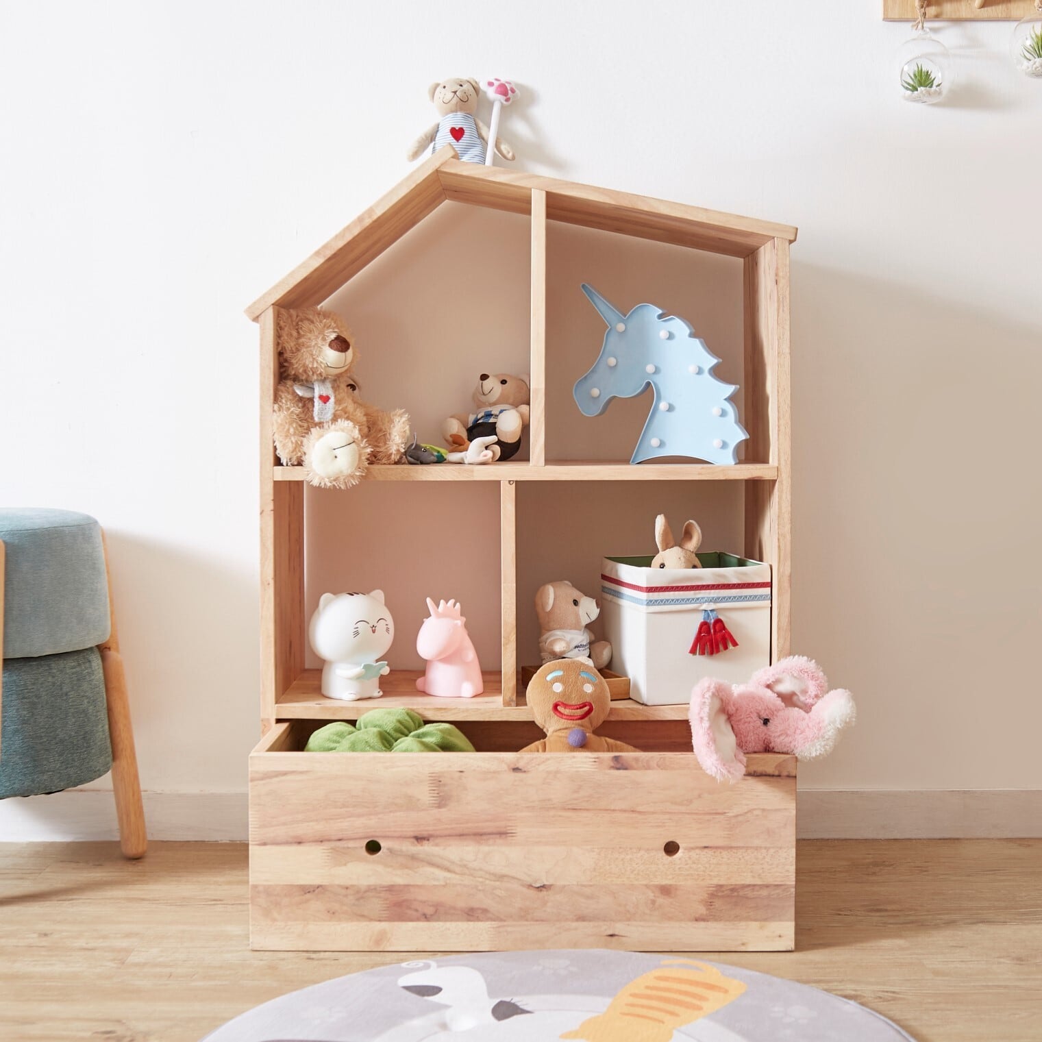 リリーホワイトリリージョン家具本棚ブックシェルフ北欧調白可愛い