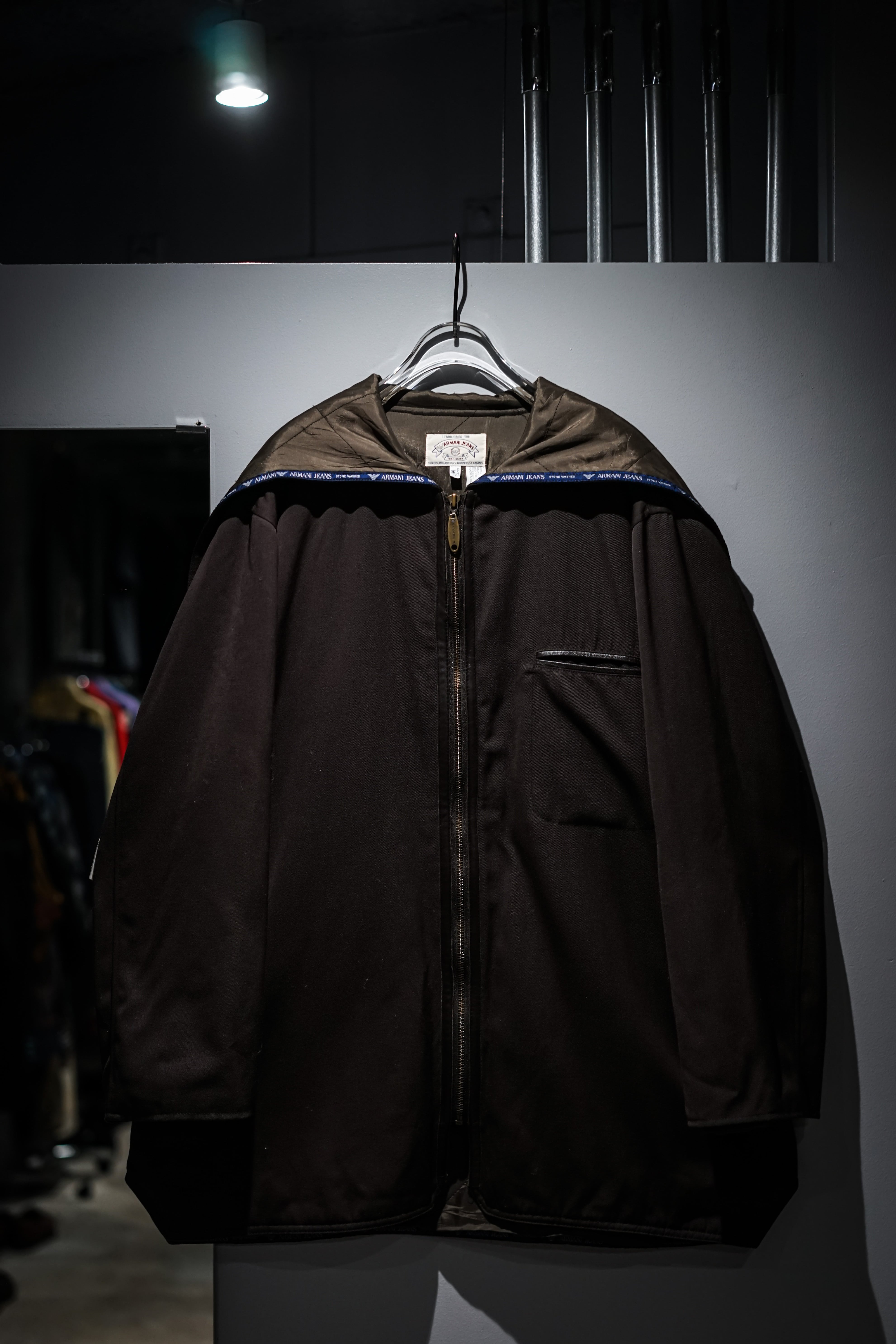 add (C) vintage】90' “ARMANI JEANS” Vintage Wool Gabardine