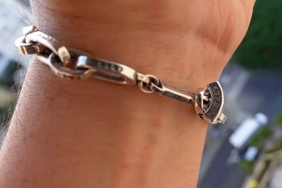 CHROME HEARTS クロムハーツ ペーパーEチェーン シルバー ブレスレット