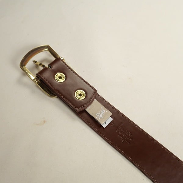 Size【S/M】 STUSSY ステューシー S LEATHER BELT BROWN ベルト 茶