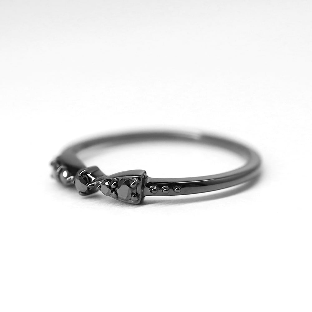 K10YGブラックダイヤモンド ピンキーリング | Sirena Azzurro