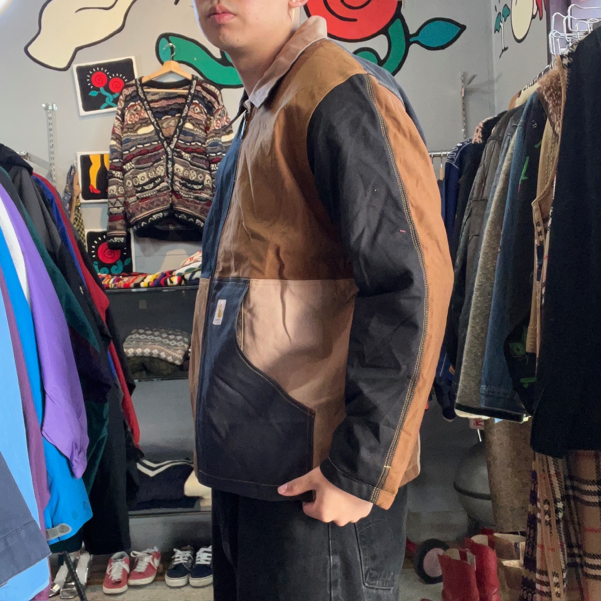 Carhartt ダック地 ジャケット リメイク | 古着屋 わらしべ