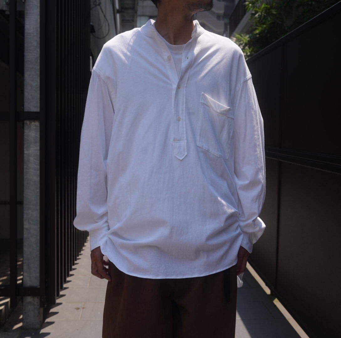 COMOLI(コモリ)/コットンジャージプルオーバーシャツ-WHITE-(Z01-05025
