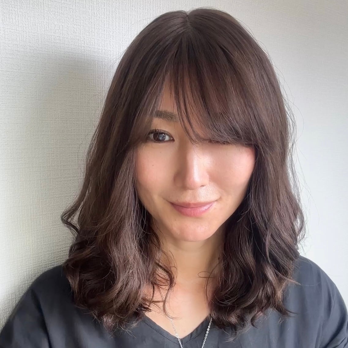 36番 あまんだ フルウィッグ パーマ 百合子ウィッグレミー人毛100