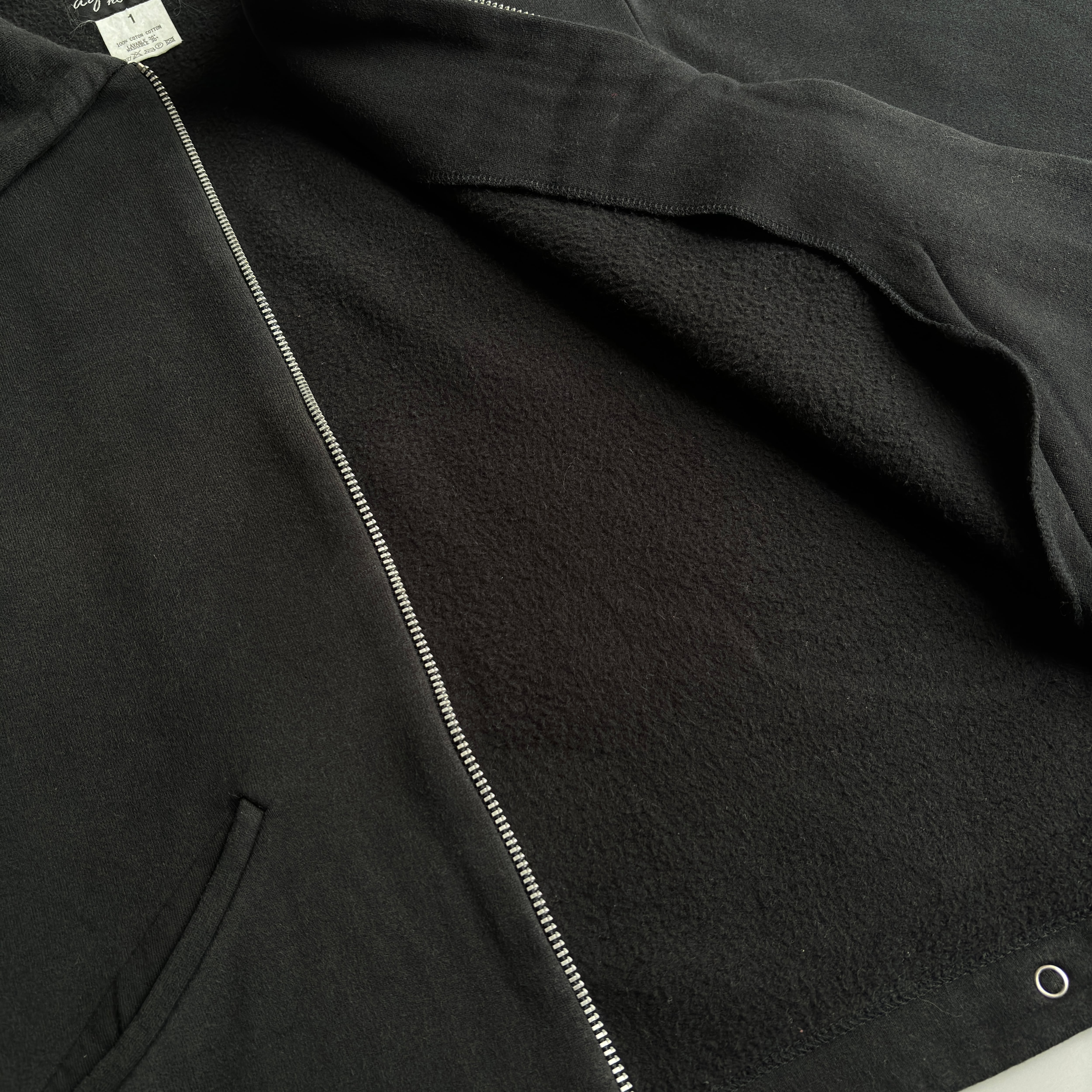 00s~ agnes b. ジップ スウェット ブルゾン ジャケット ブラック