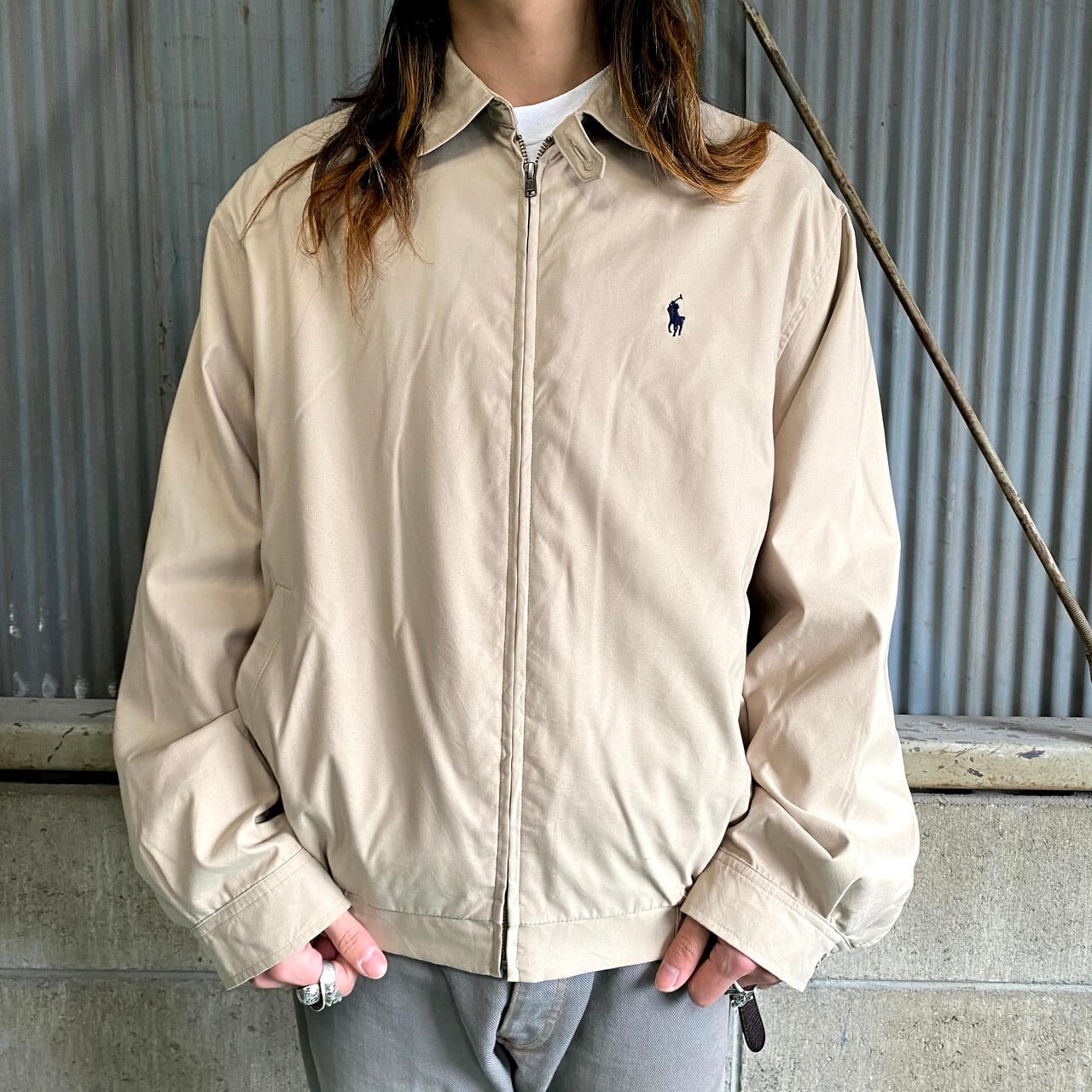 ポロバイラルフローレン スイングトップ メンズL相当 古着 チェック