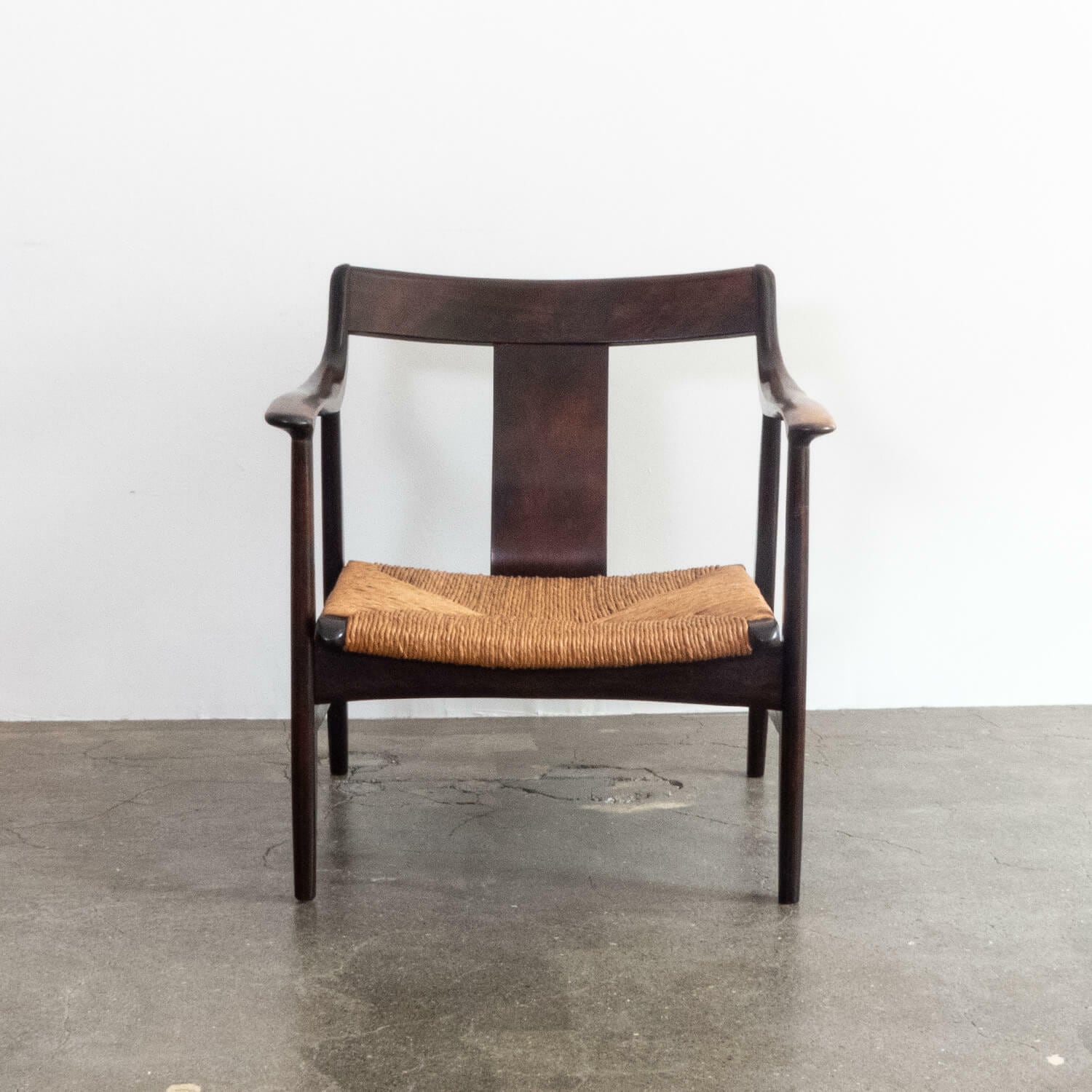 USED 再入荷 松本民芸家具 #77型曲肘イス（ラッシ座）1人掛け 02