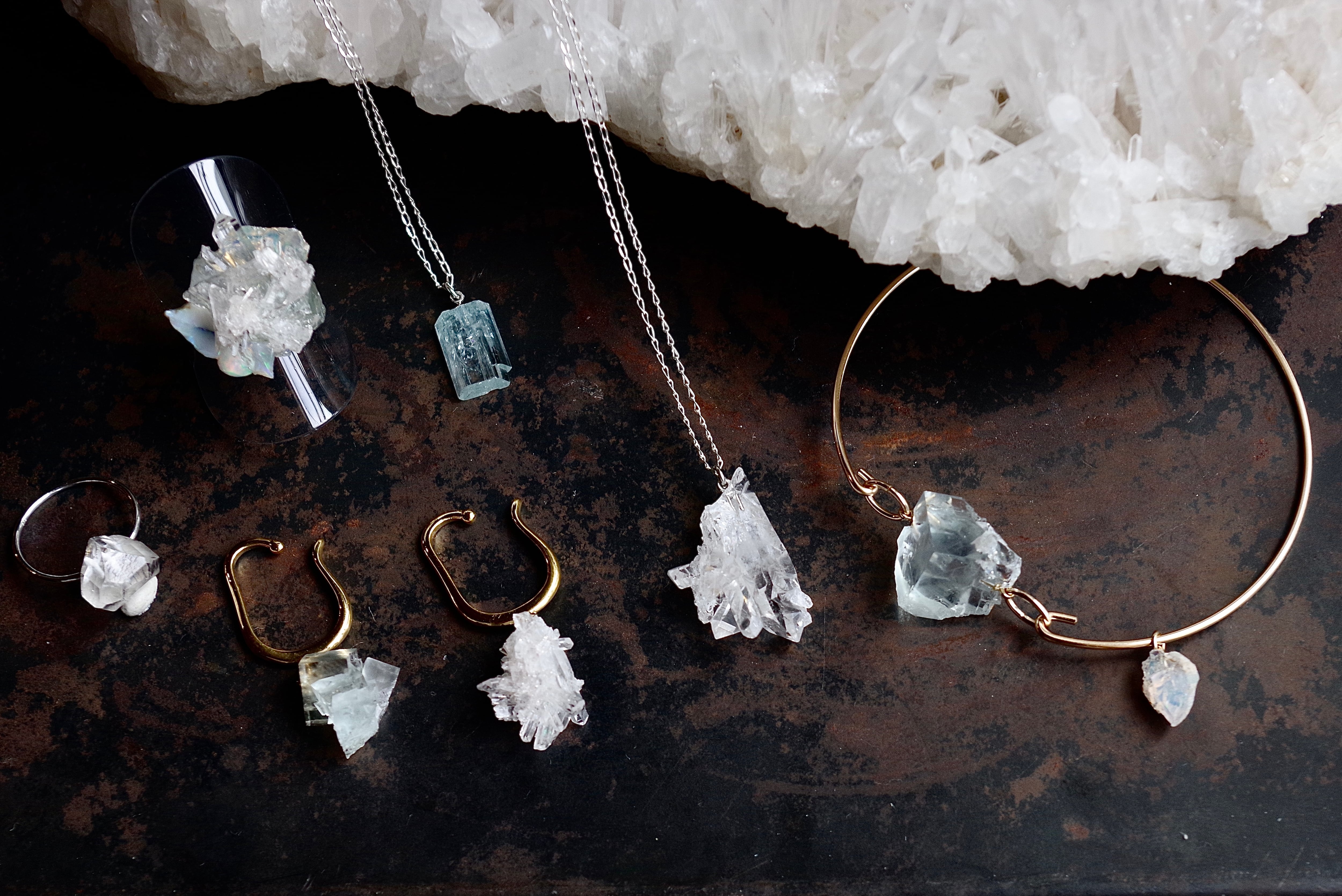 水晶 鉱物原石 シルバー925 ネックレス 【一点もの Silent Crystal