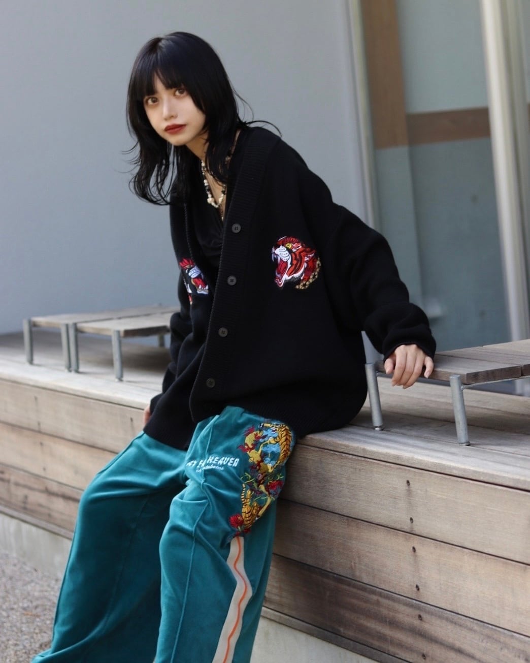 Tiger track pants/green | チュウカタベタイ